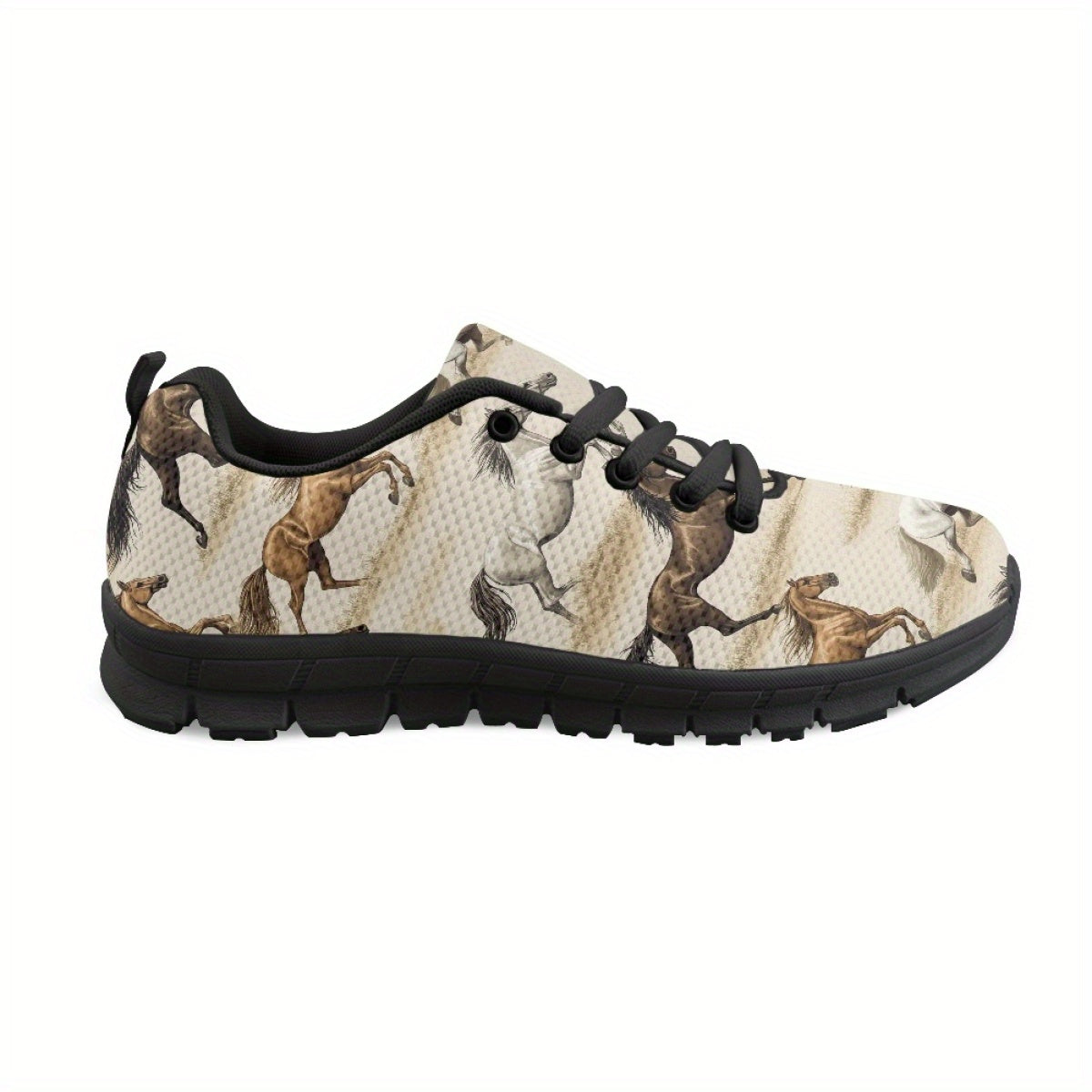 Custom Western Horse Print Sneakers With Personalized TEX