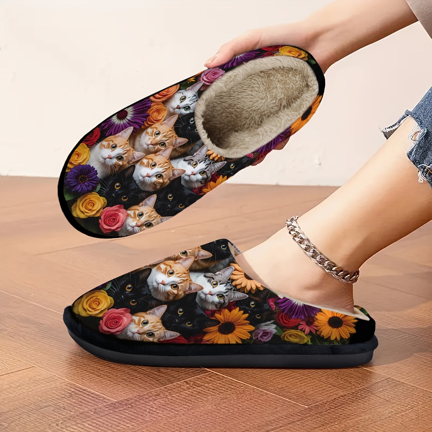 Wenter Warm Bedroom Slippers For Cat Lovers Non Slip