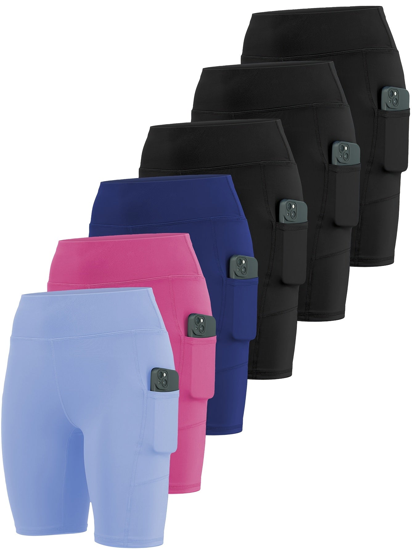 High Stretch Yoga Shorts 6 Pack by Brand Name