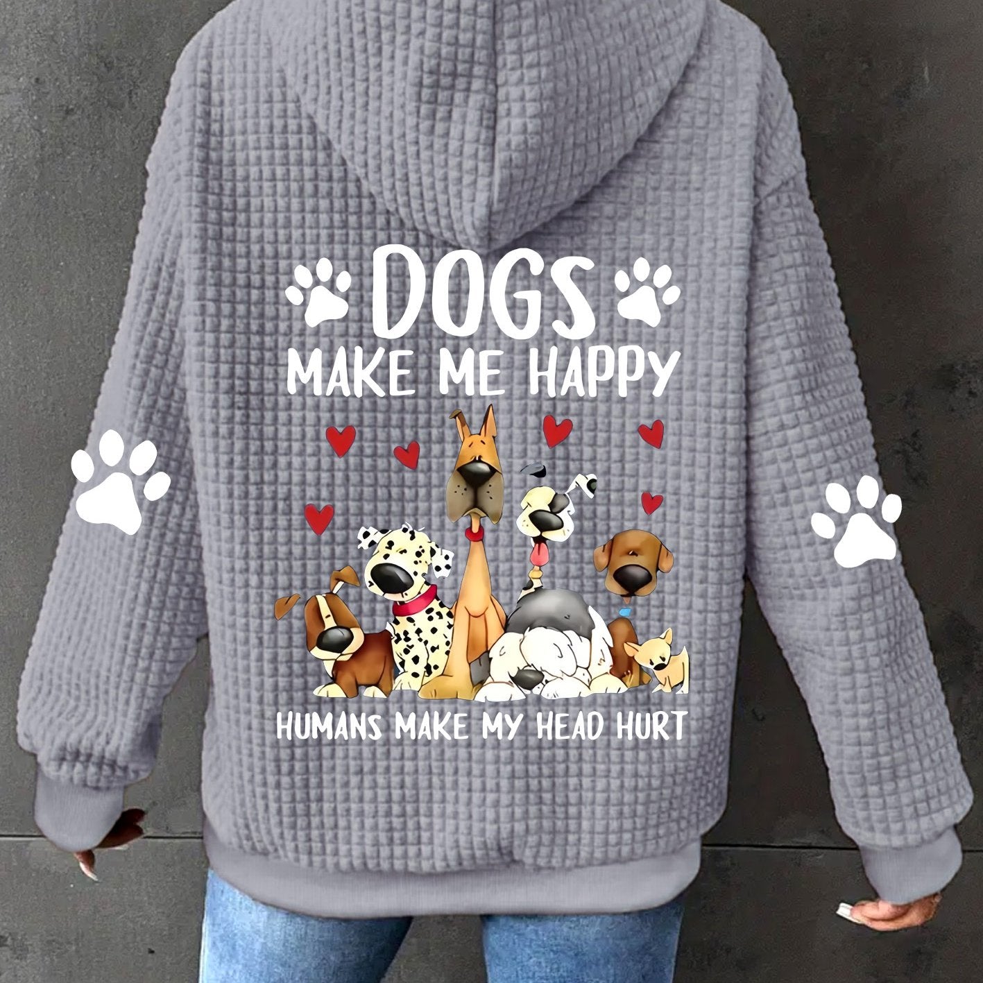 Polyester Dog Hoodie Zipper Hooded Sweatshirt Dog Lovers