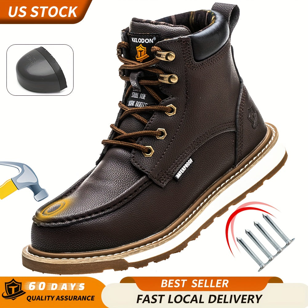 TAERGU HighGradeSteel Toe Boots Men Moc Toe Non Slip Safety