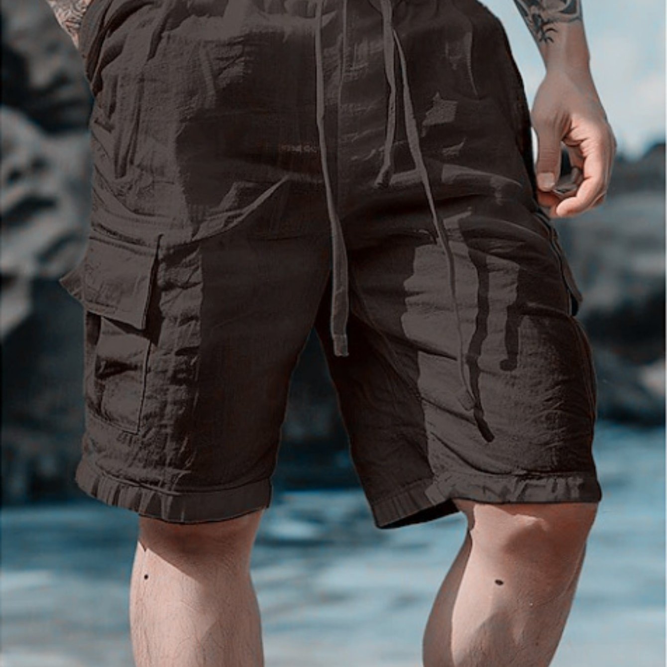 Men's Lightweight Cotton Beach Casual Shorts by Brand