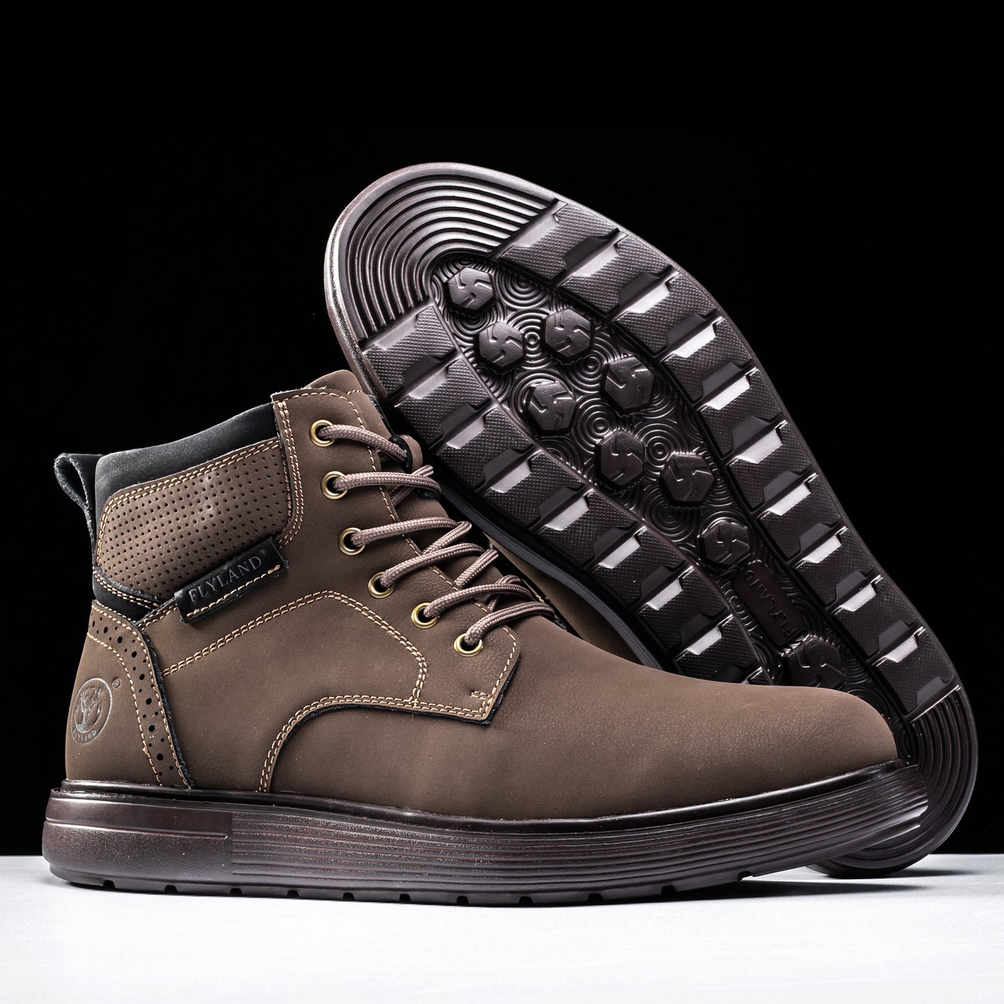 Flyland Mens Chukka Boots Vintage Genuine Leather Office