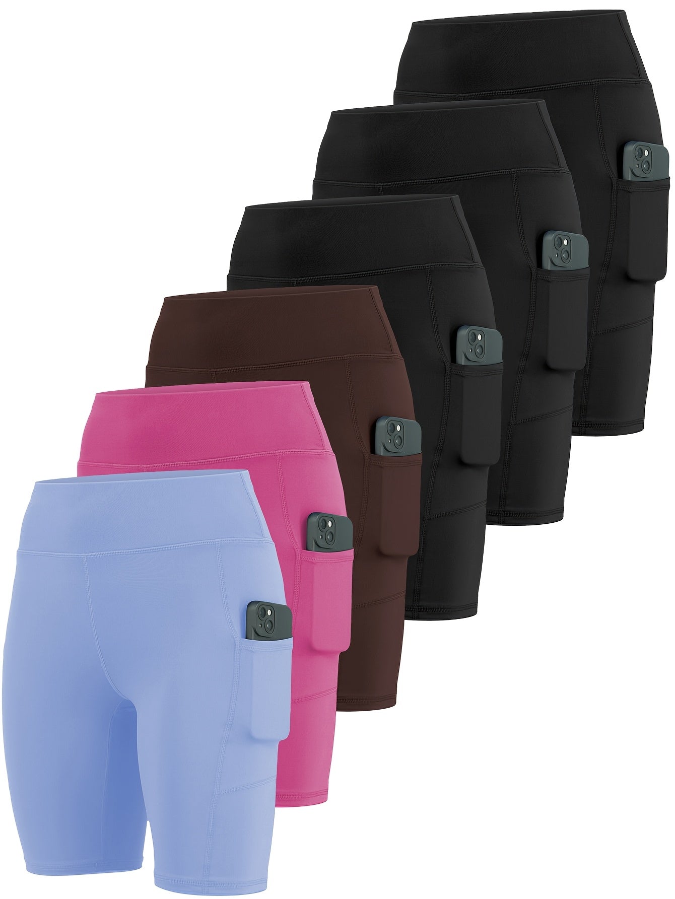 High Stretch Yoga Shorts 6 Pack by Brand Name