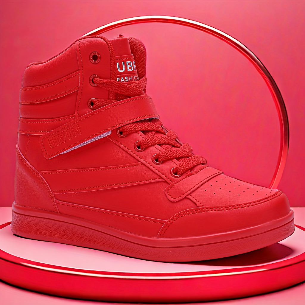Retro High Top Sneakers With Hidden Wedge Heel Comfort