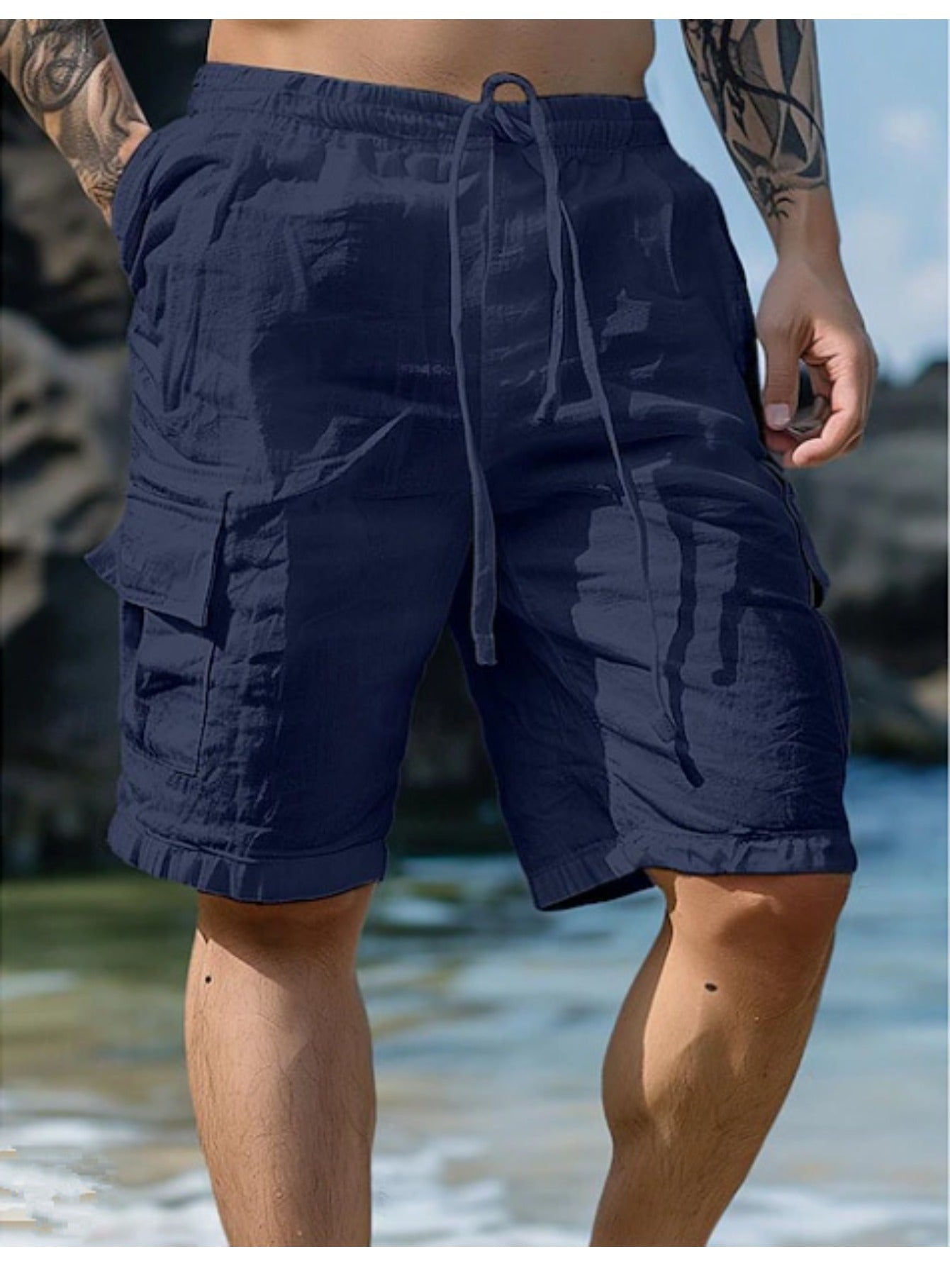 Men's Lightweight Cotton Beach Casual Shorts by Brand