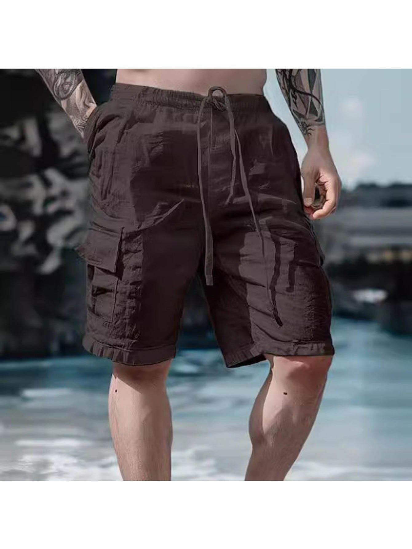 Men's Lightweight Cotton Beach Casual Shorts by Brand