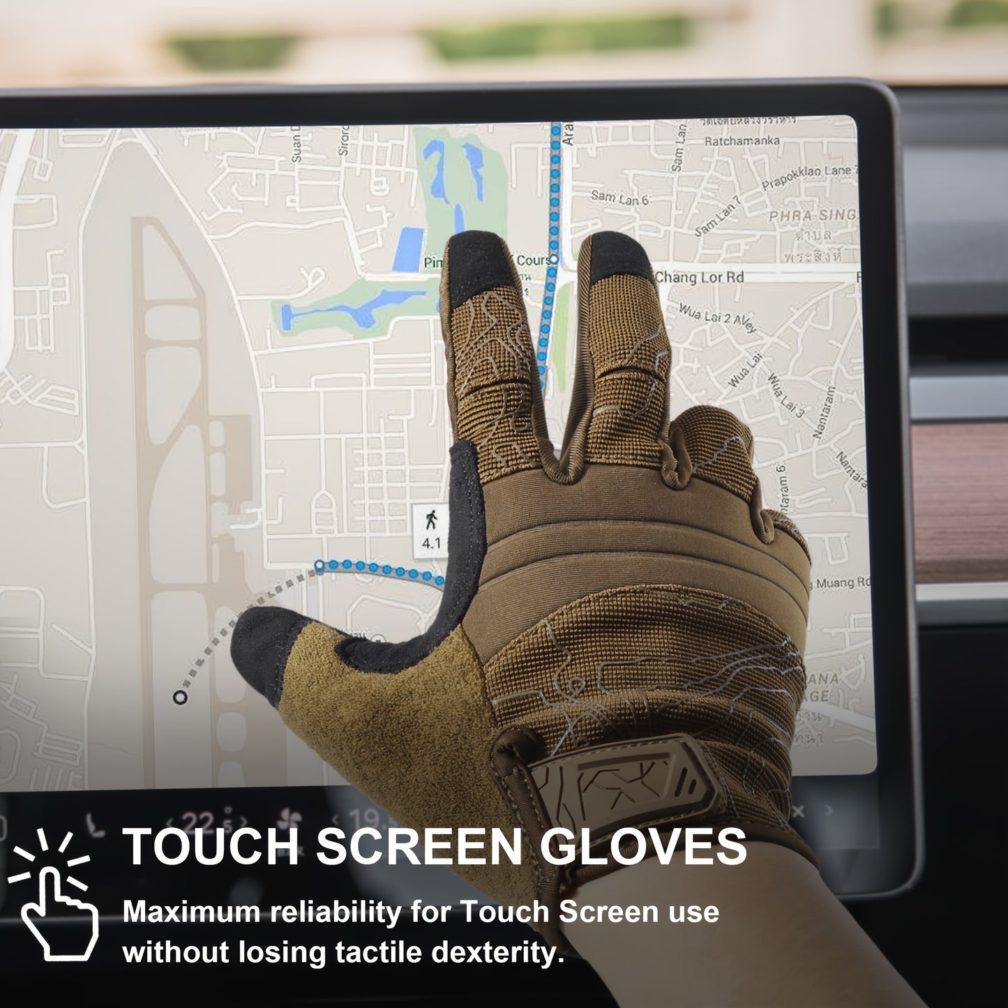 GUMAO Full-Finger Touchscreen Gloves Lightweight Closure
