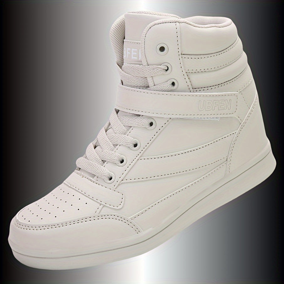 Retro High Top Sneakers With Hidden Wedge Heel Comfort