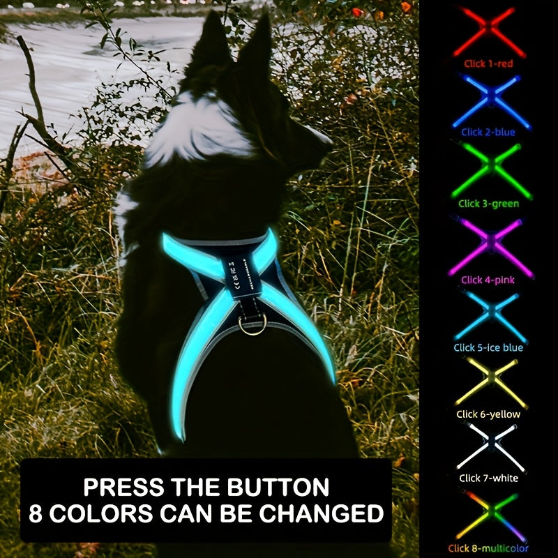 Pet LED Vest Rechargeable Nighttime Visibility For Dogs