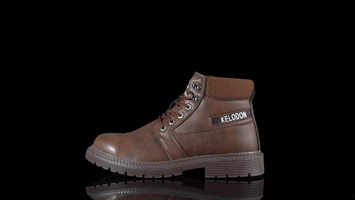 KELODON Men's Heavy Duty Steel Toe Work Boots Slip Resistant