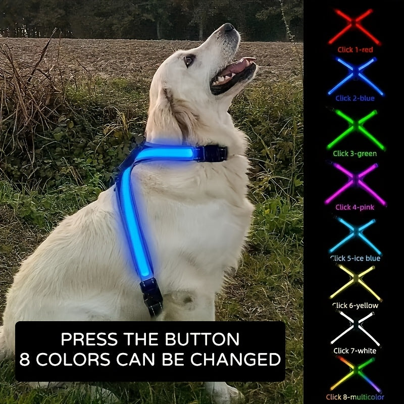 Pet LED Vest Rechargeable Nighttime Visibility For Dogs