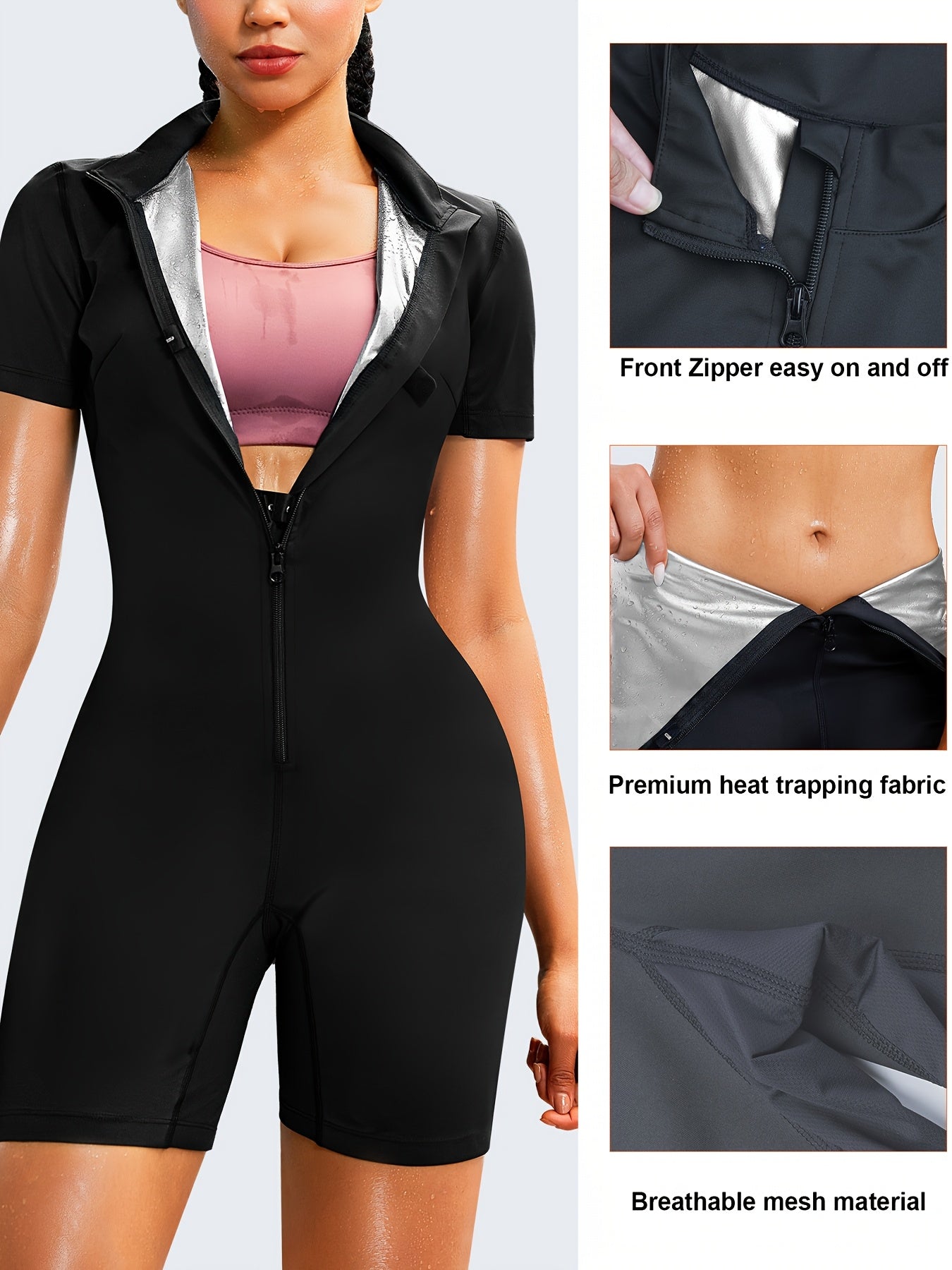 NEBILITY Women's Full-Body Sauna Suit with Adjustable Straps