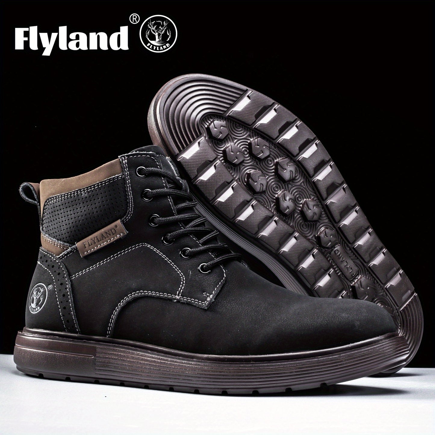 Flyland F2418 Men's Premium Genuine Leather Chukka Boots
