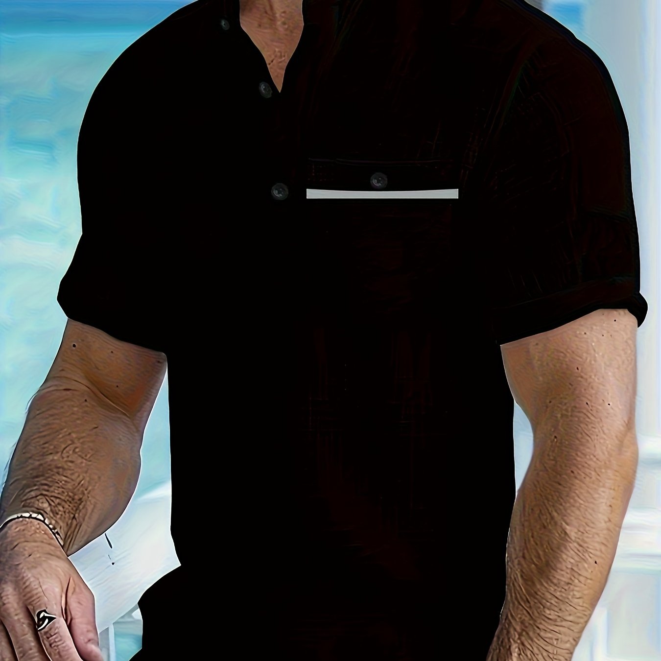 Whiskers Workouts and Wears Men Summer Stand Up Collar Shirt