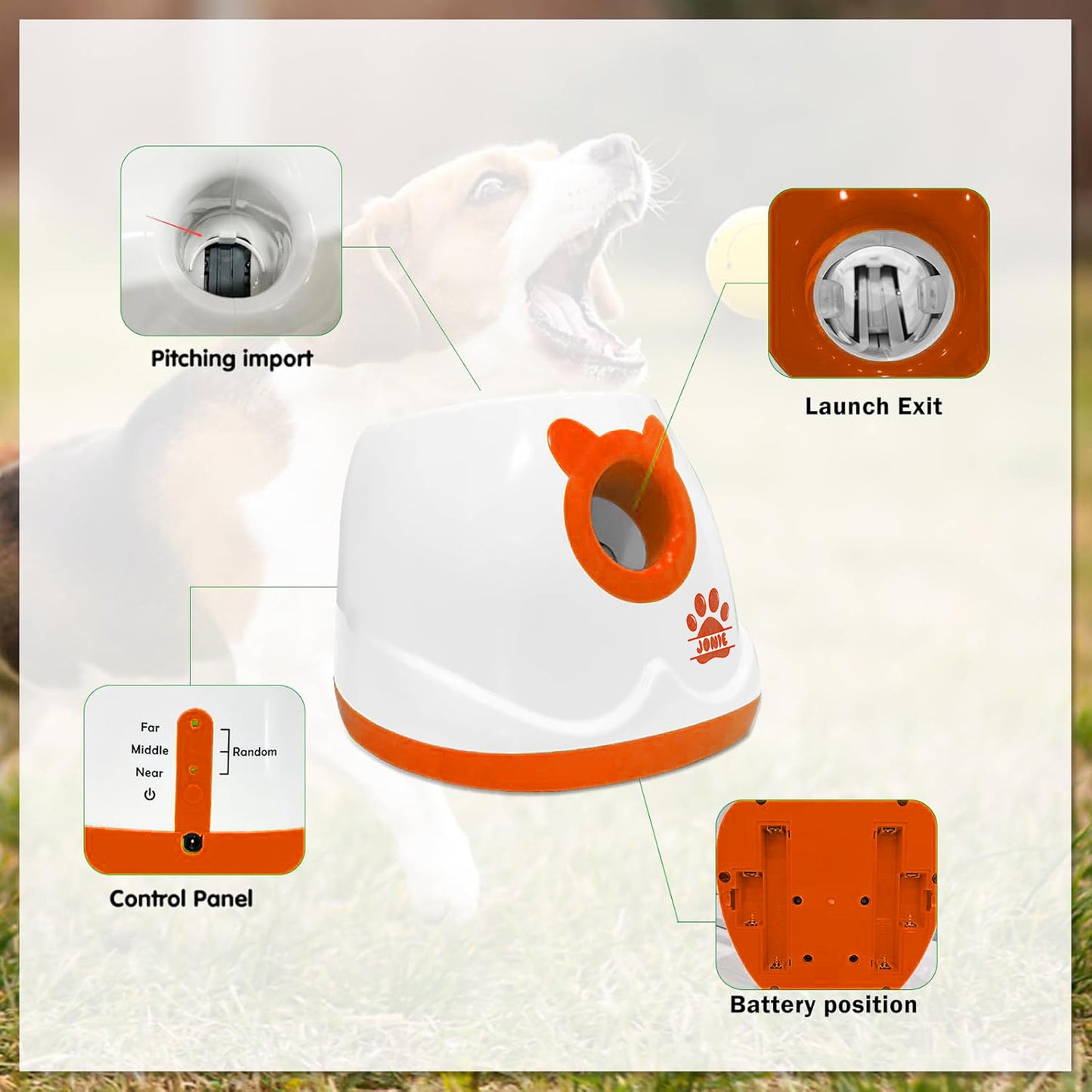 Vivicreate Automatic Dog Ball Launcher Interactive Toy