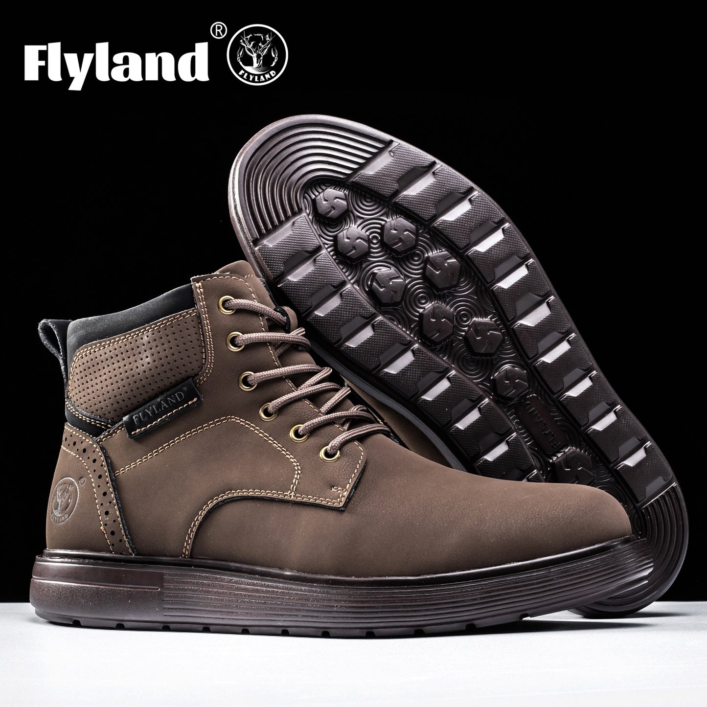 Flyland F2418 Men's Premium Genuine Leather Chukka Boots