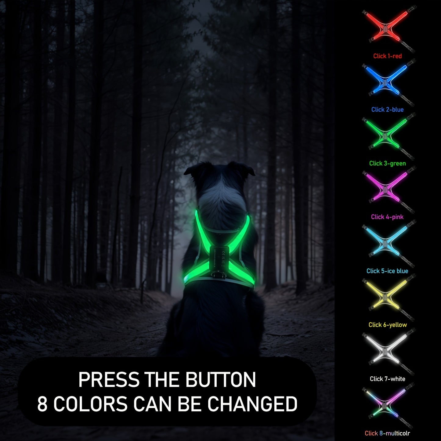 Pet LED Vest Rechargeable Nighttime Visibility For Dogs