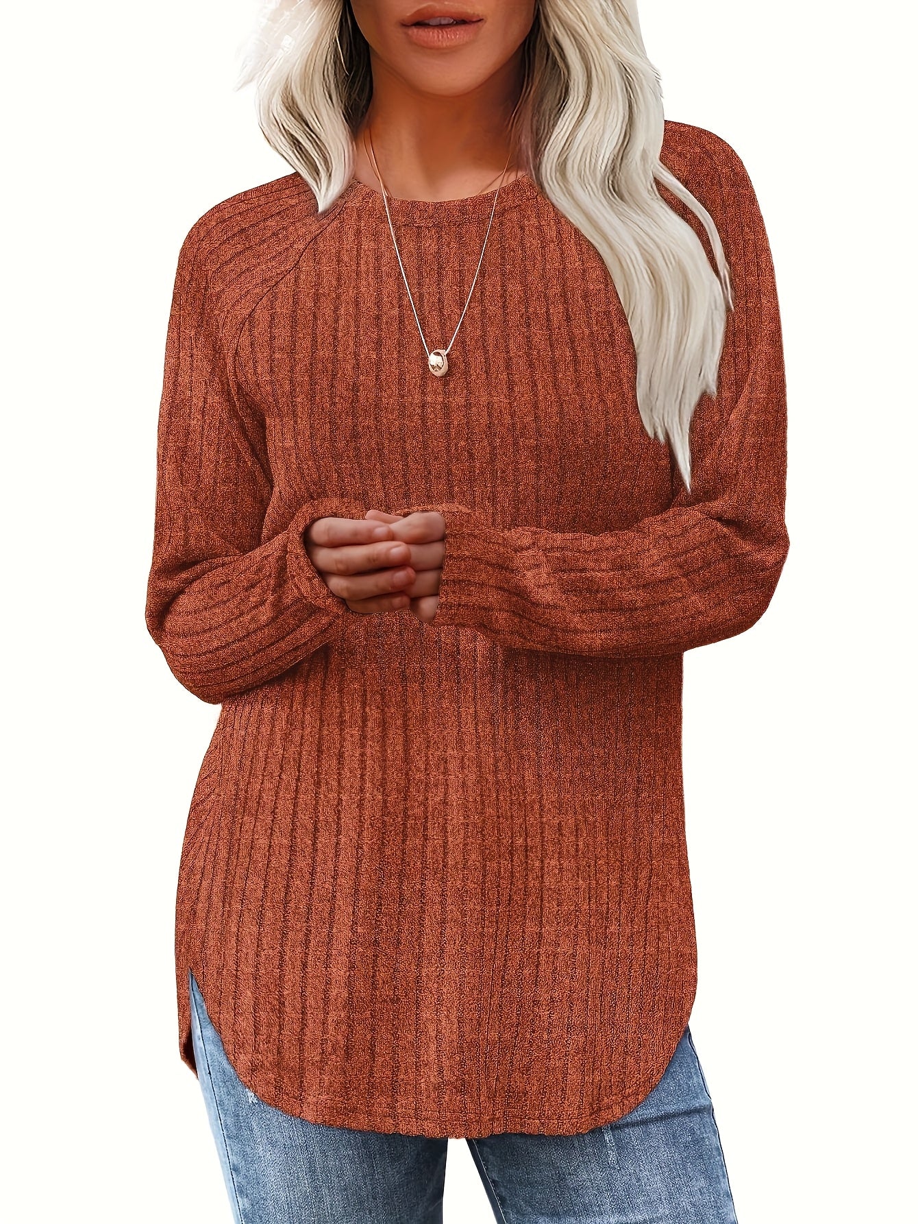 Women 3 Piece Sweater Set Casual Knit Round Neck Tee
