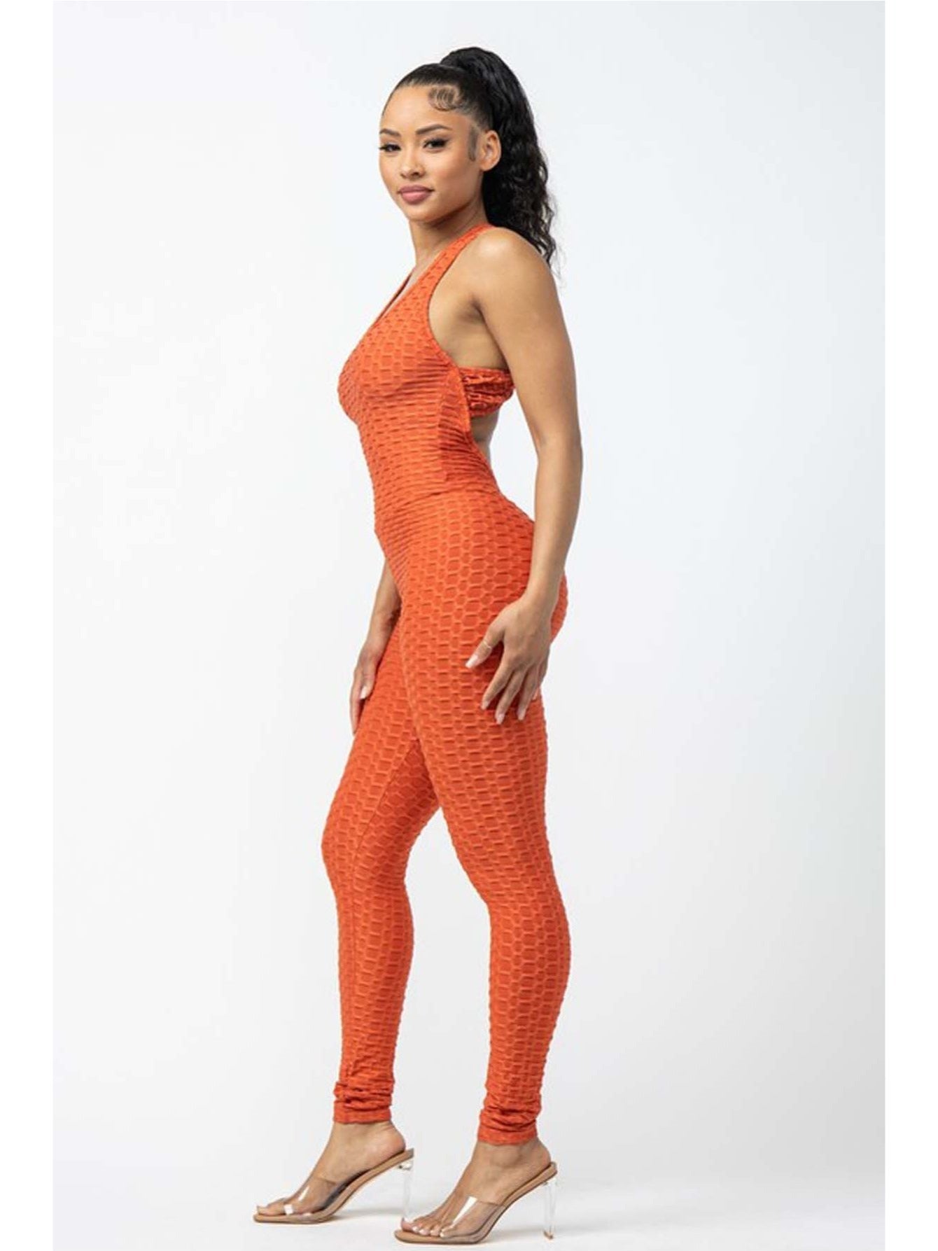 Women's Textured Scrunch Jumpsuit Set by Brand Name