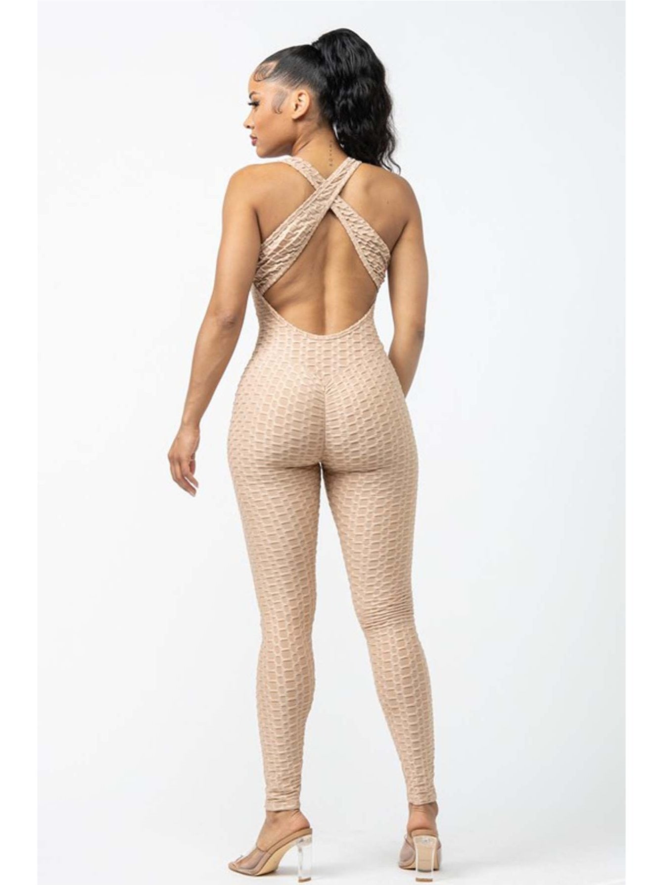 Women's Textured Scrunch Jumpsuit Set by Brand Name