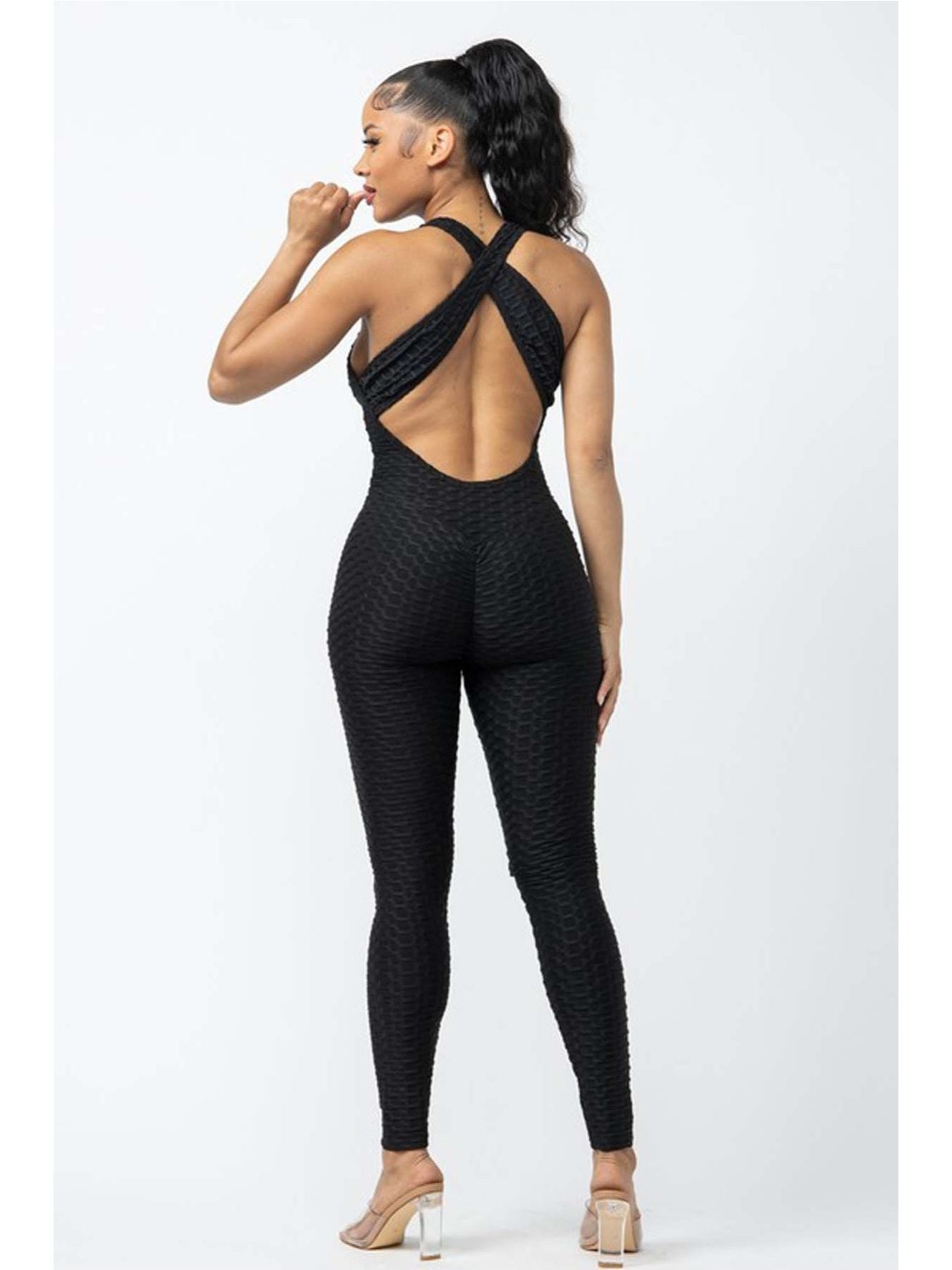Women's Textured Scrunch Jumpsuit Set by Brand Name