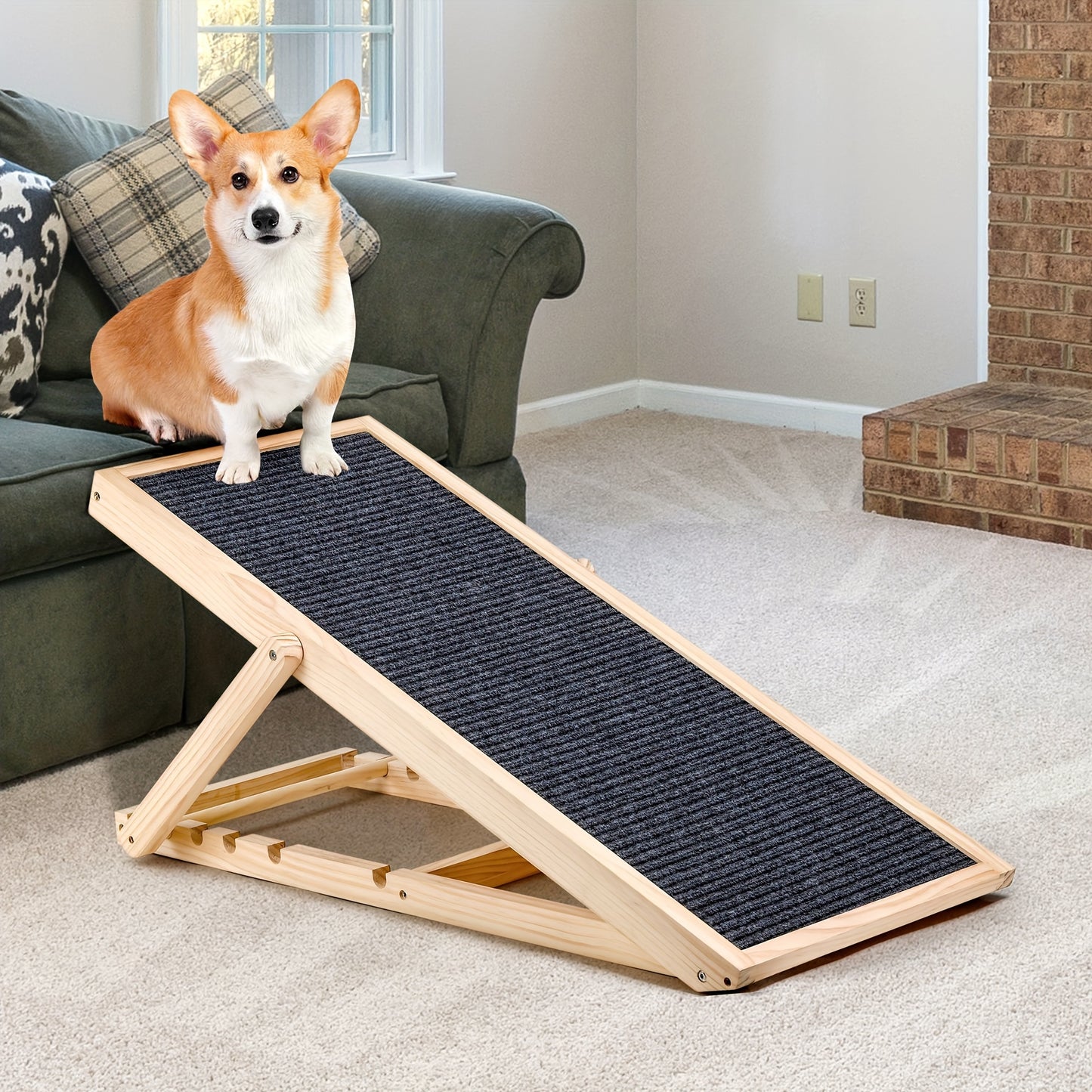 Adjustable Pet Ramp for Dogs and Cats Folding Stairs