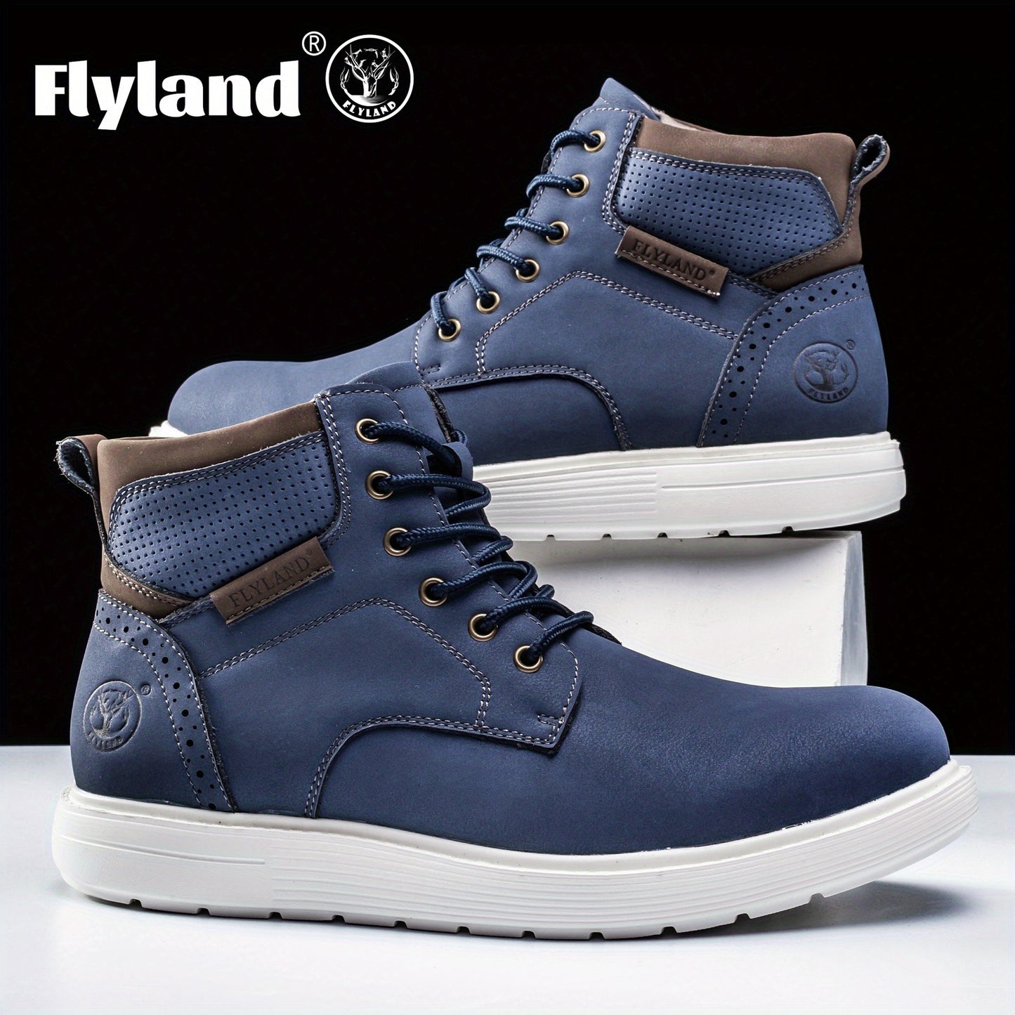 Flyland F2418 Men's Premium Genuine Leather Chukka Boots