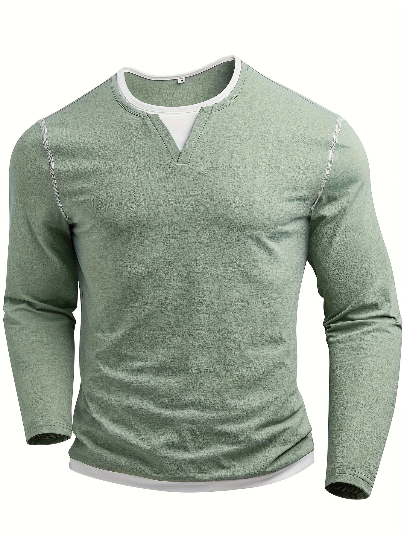 Mens Casual Long Sleeve Henley Shirt Regular Fit Style