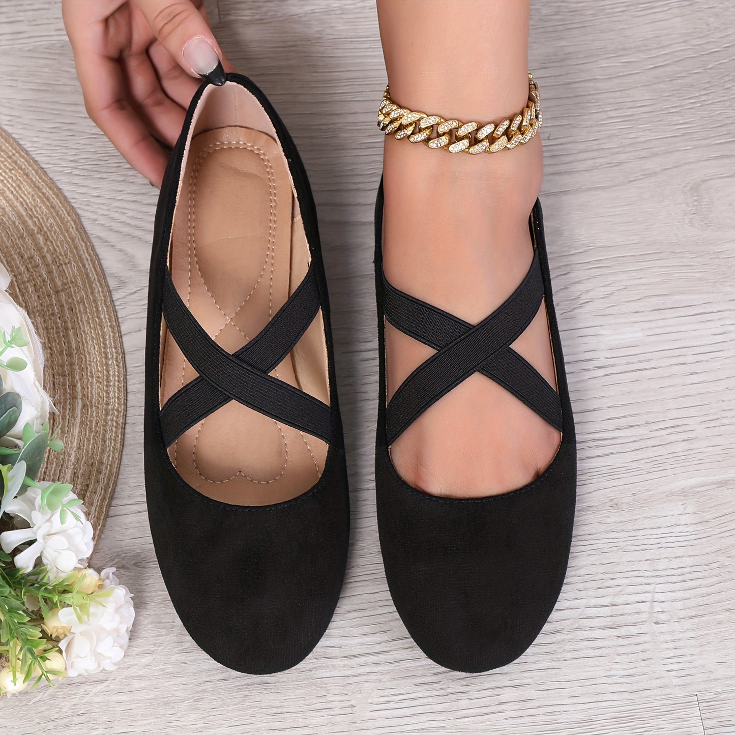 Ultra Comfortable Crisscross Ballet Flats Slip On Shoes