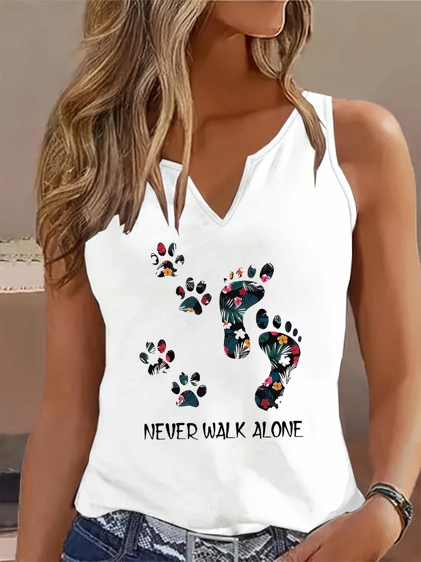 Women's Casual V-Neck Tank Top by Manufacturer Brand