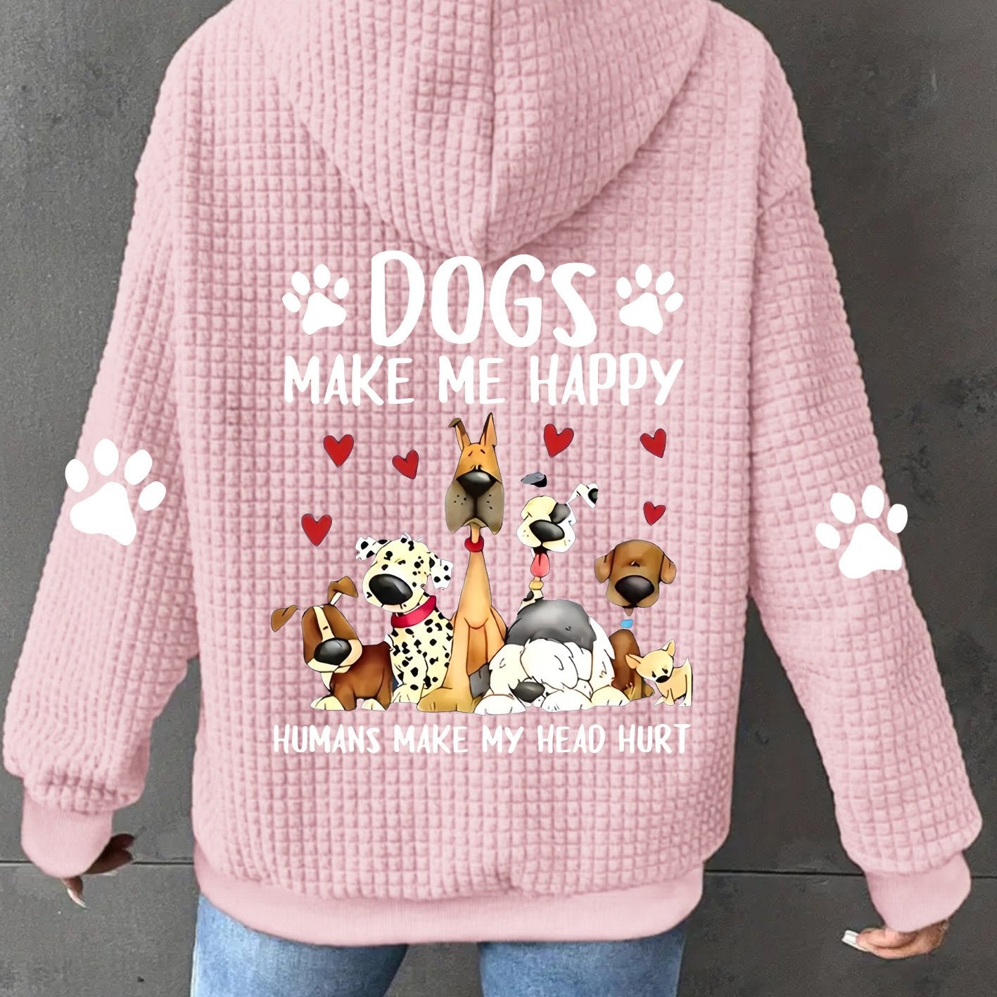 Polyester Dog Hoodie Zipper Hooded Sweatshirt Dog Lovers