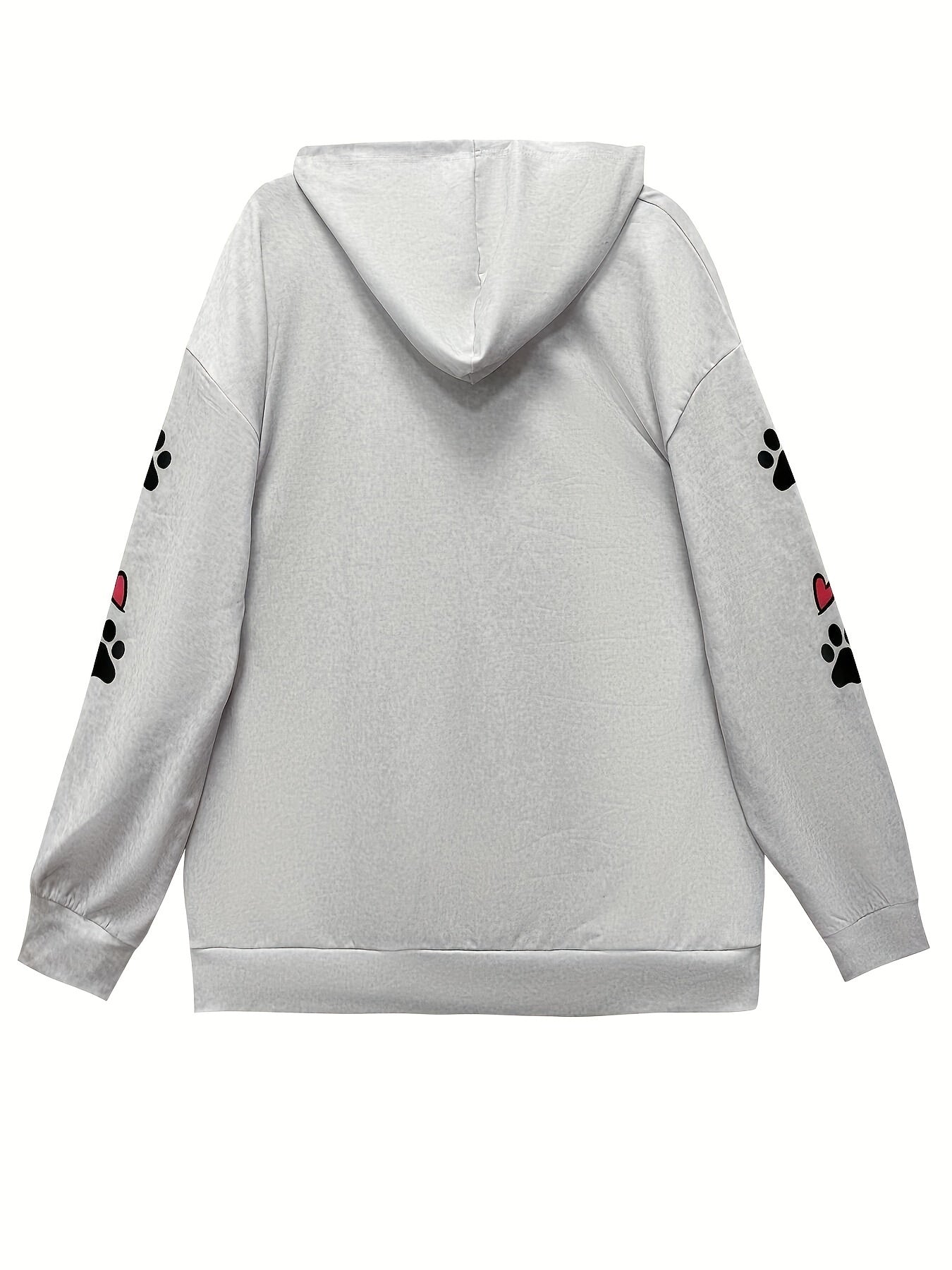 Womens Long Sleeve Hoodie Paw Print by Manufacturer Brand