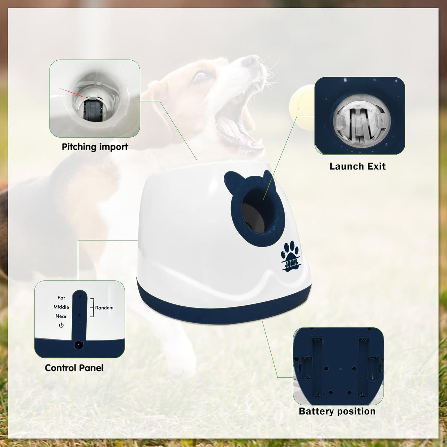 Vivicreate Automatic Dog Ball Launcher Interactive Toy