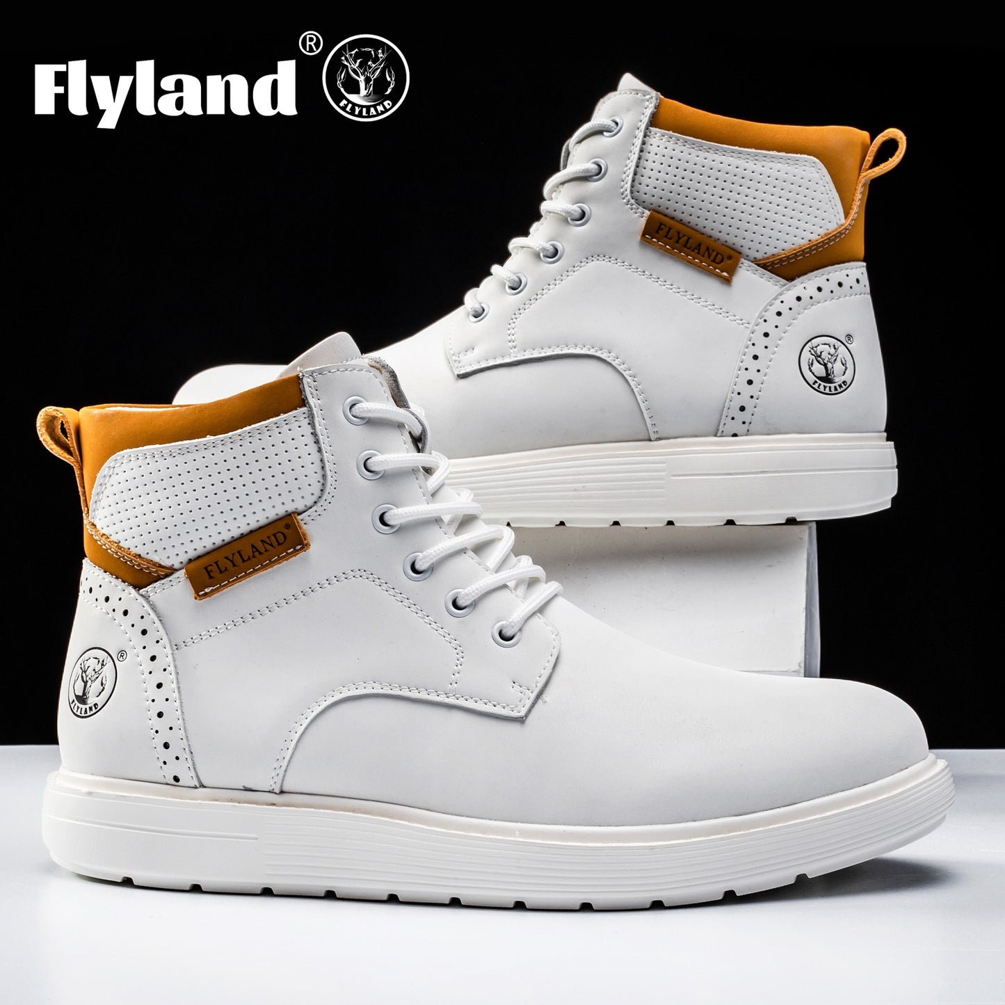 Flyland F2418 Men's Premium Genuine Leather Chukka Boots