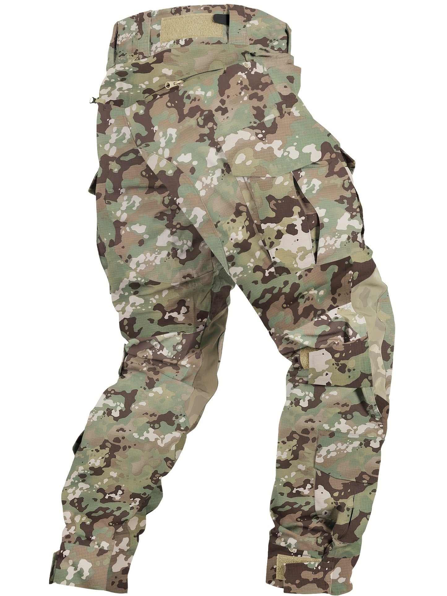 Mens Camo Tactical Cargo Pants With Removable Knee Pads