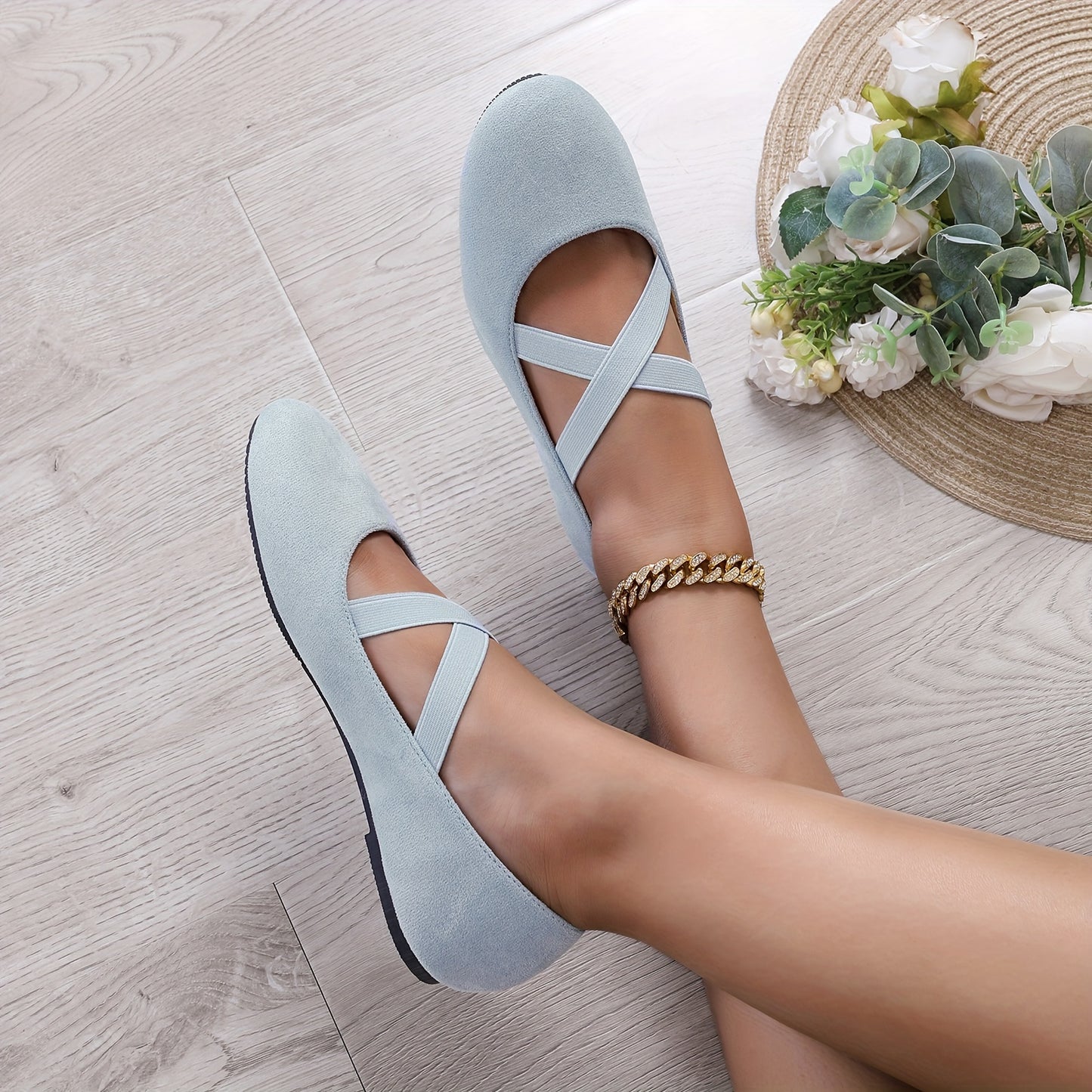 Ultra Comfortable Crisscross Ballet Flats Slip On Shoes