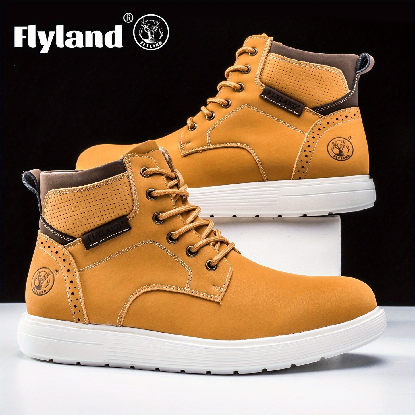 Flyland F2418 Men's Premium Genuine Leather Chukka Boots
