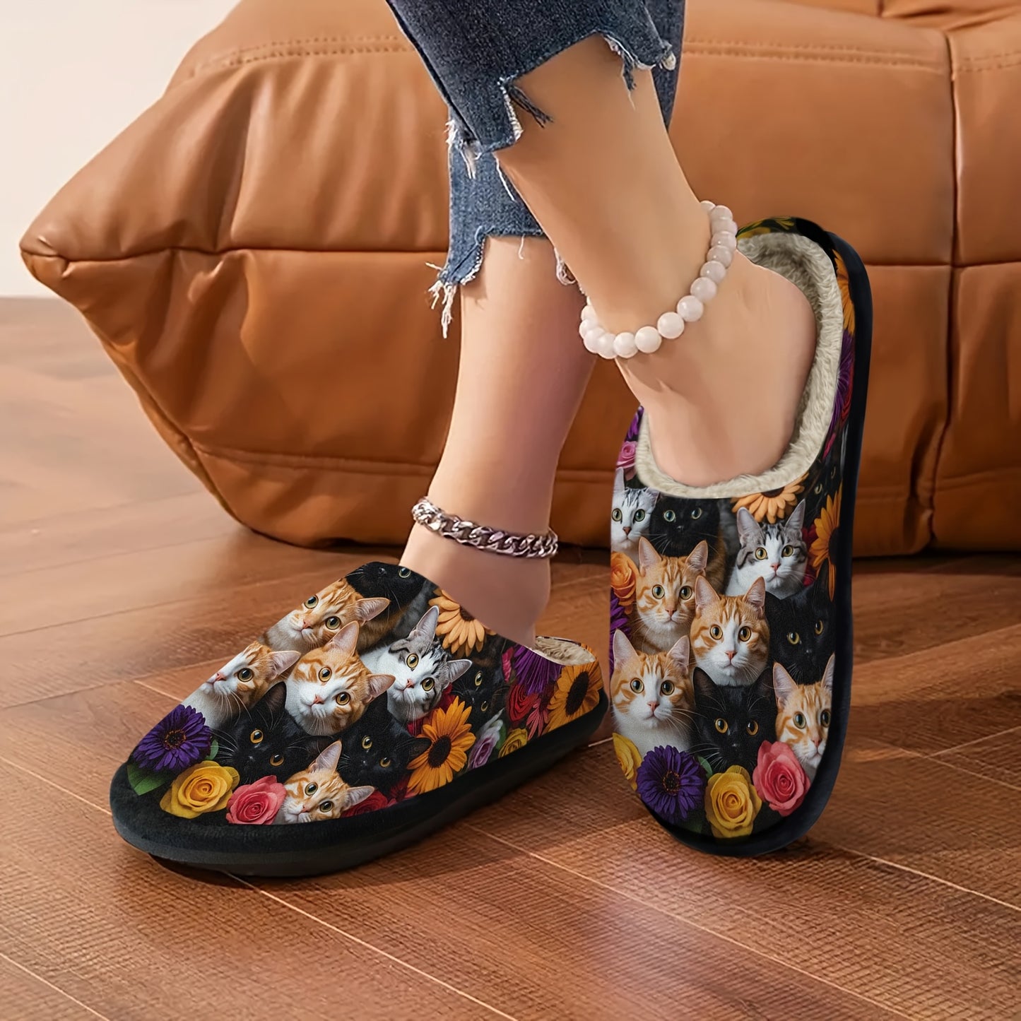 Wenter Warm Bedroom Slippers For Cat Lovers Non Slip