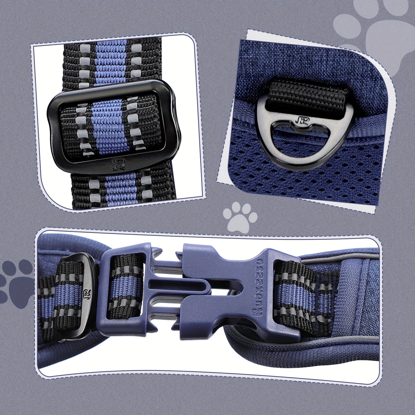 Adjustable Reflective Oxford Dog Harness by Brand