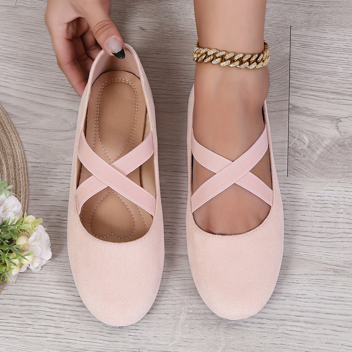 Ultra Comfortable Crisscross Ballet Flats Slip On Shoes