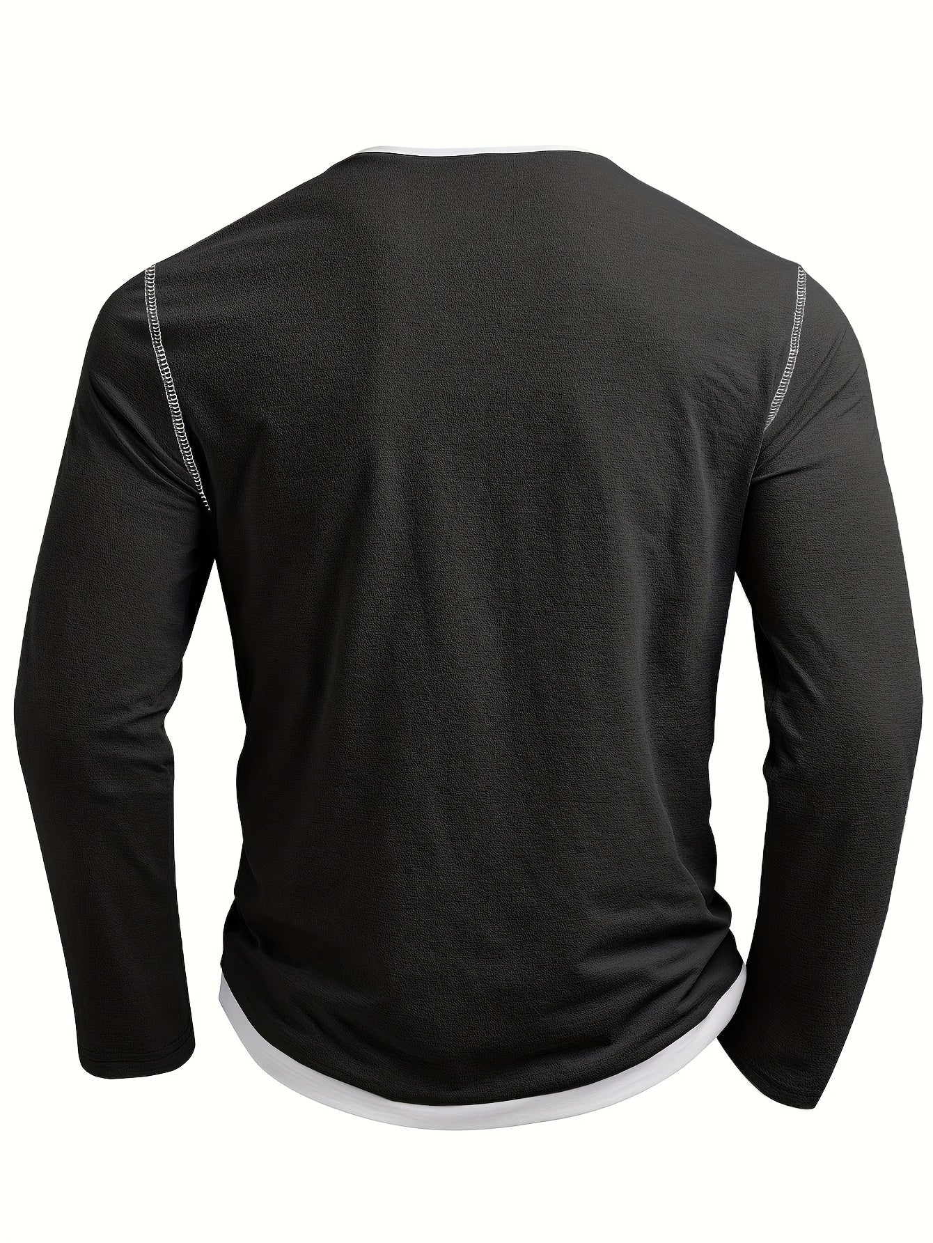 Mens Casual Long Sleeve Henley Shirt Regular Fit Style