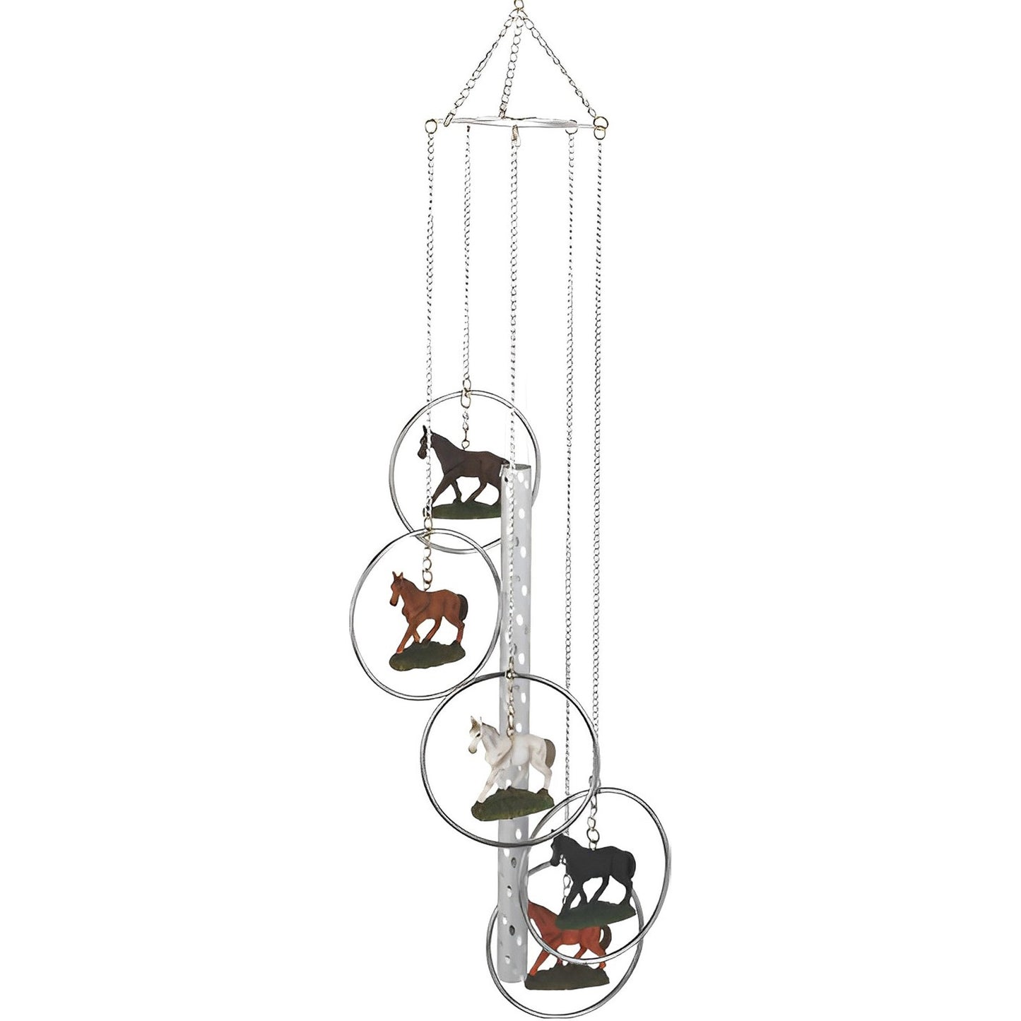 Polyresin Horse Wind Chime Statue Set for Home Decor