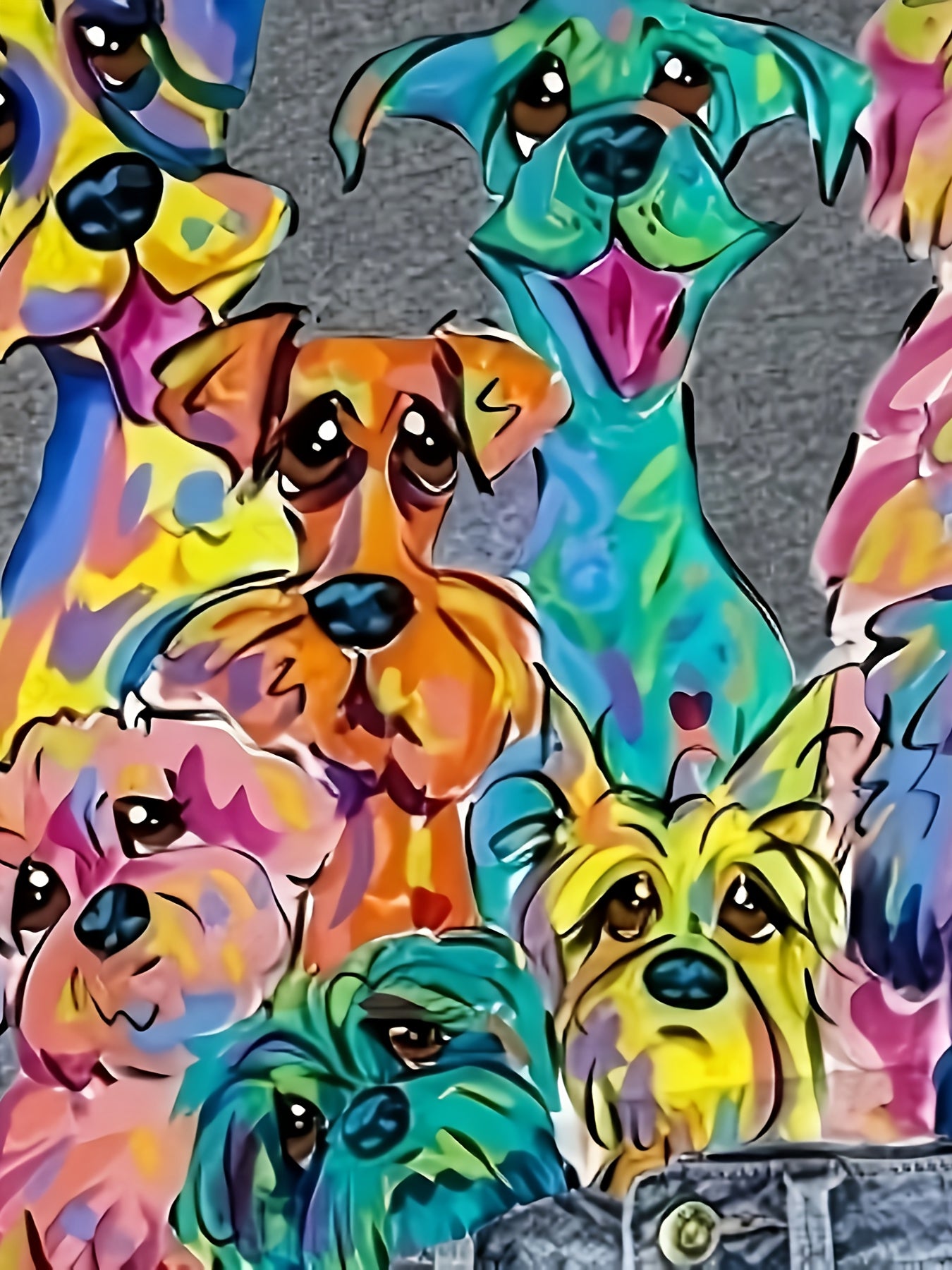 Playful Dog Print Relaxed Fit T Shirt For Women Casual