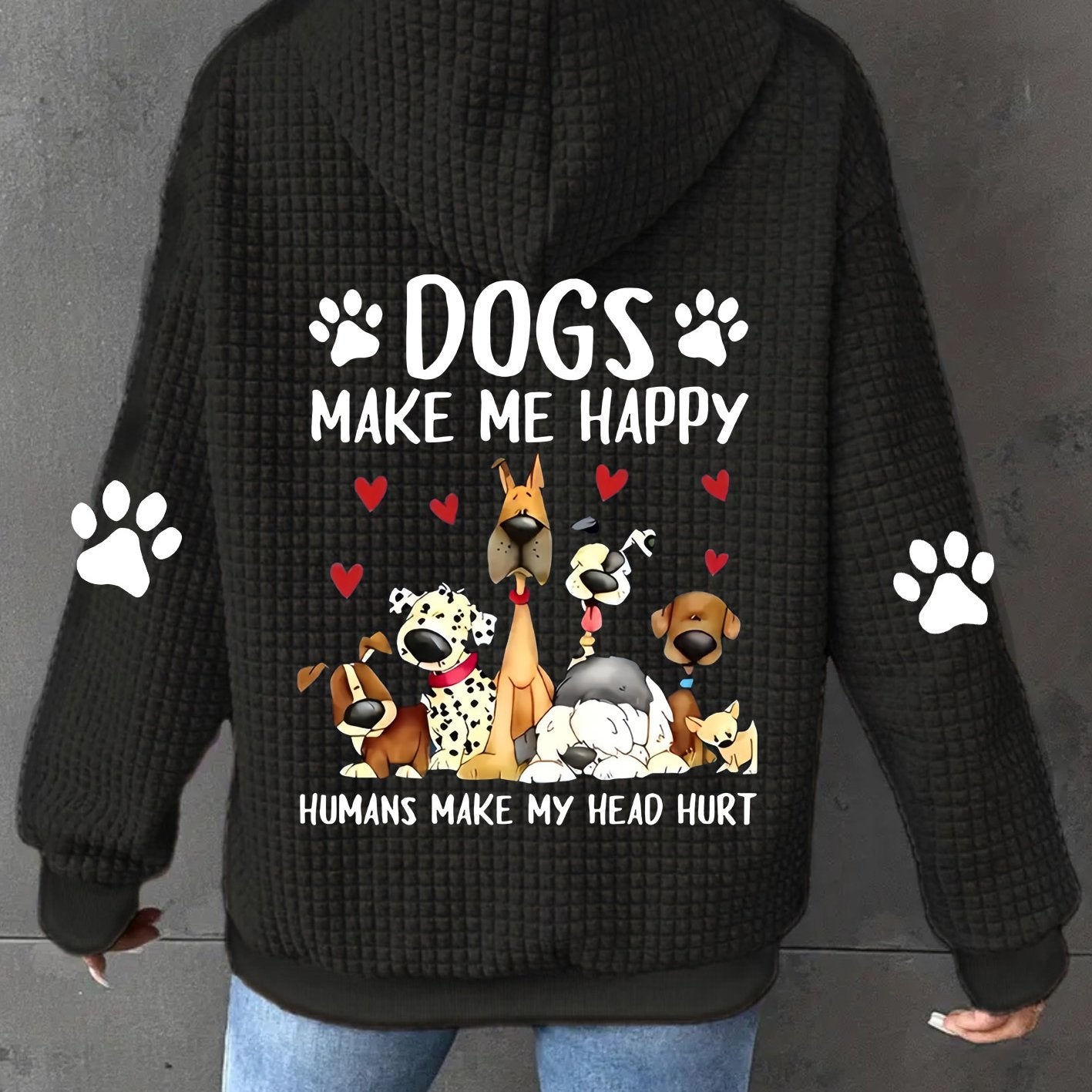 Polyester Dog Hoodie Zipper Hooded Sweatshirt Dog Lovers