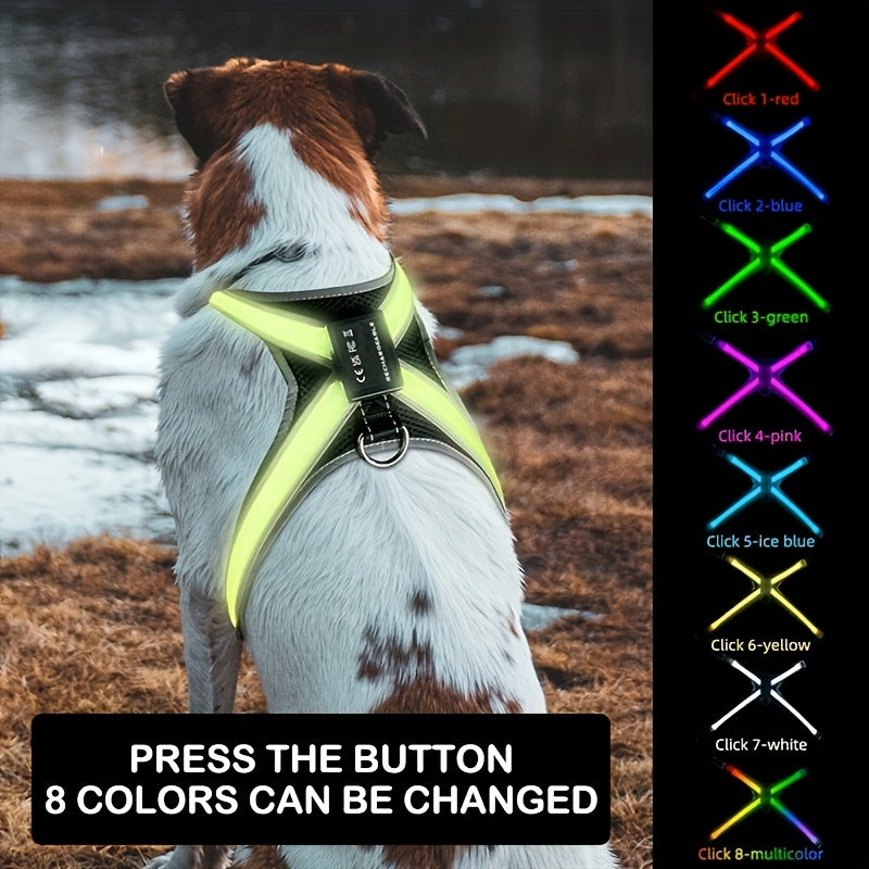 Pet LED Vest Rechargeable Nighttime Visibility For Dogs