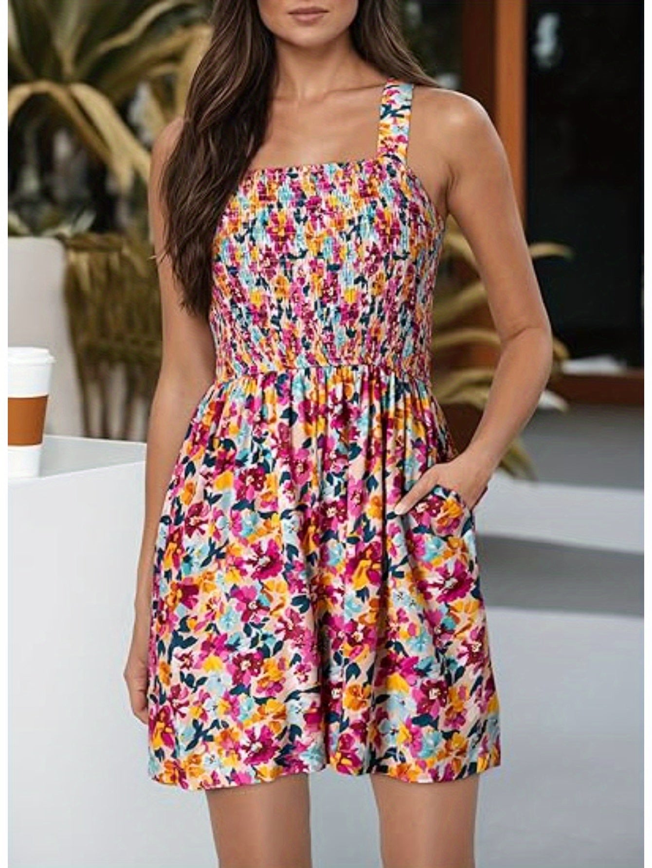 Women's Summer Casual Smocked Romper by Brand Name