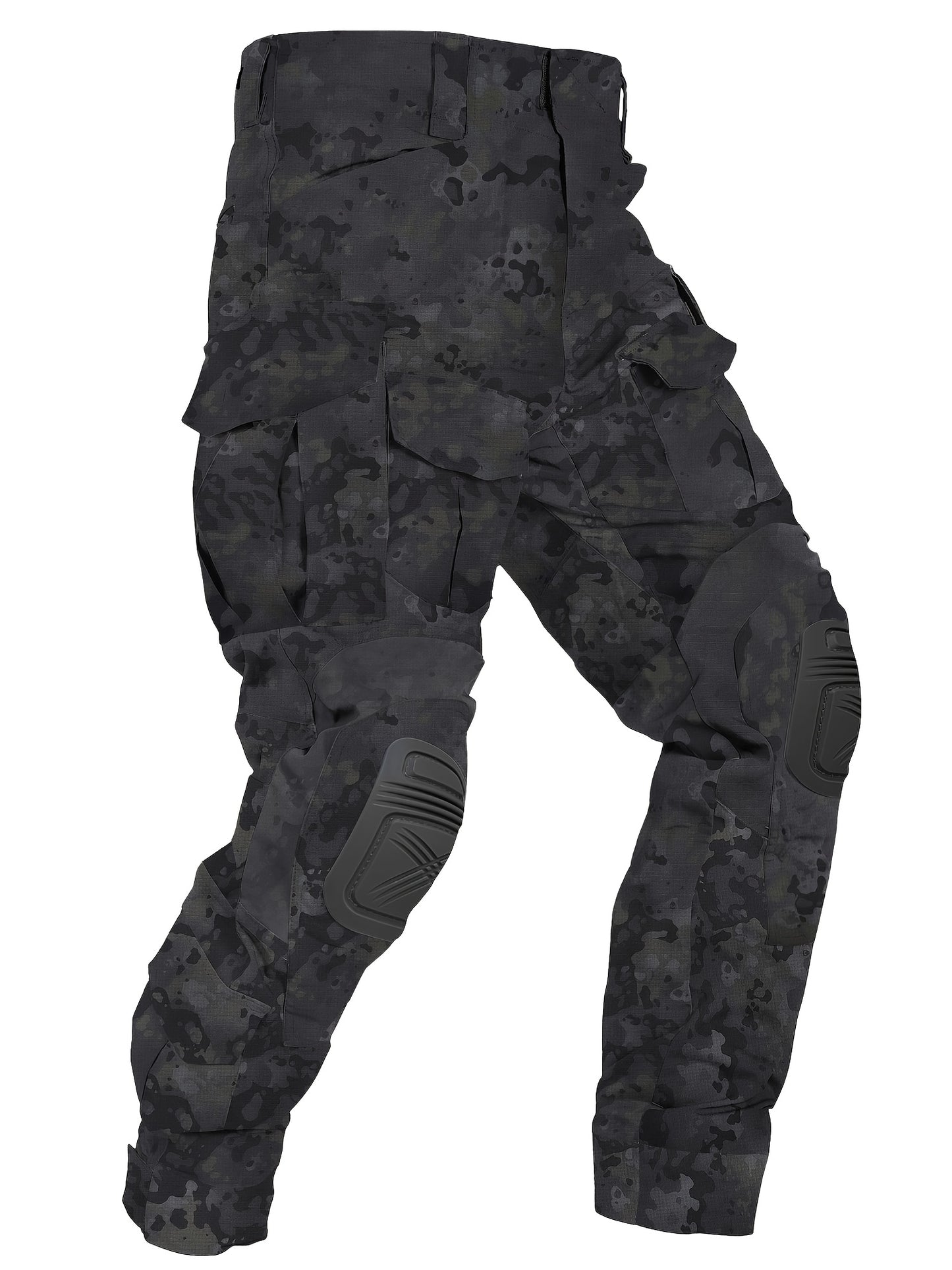 Mens Camo Tactical Cargo Pants With Removable Knee Pads