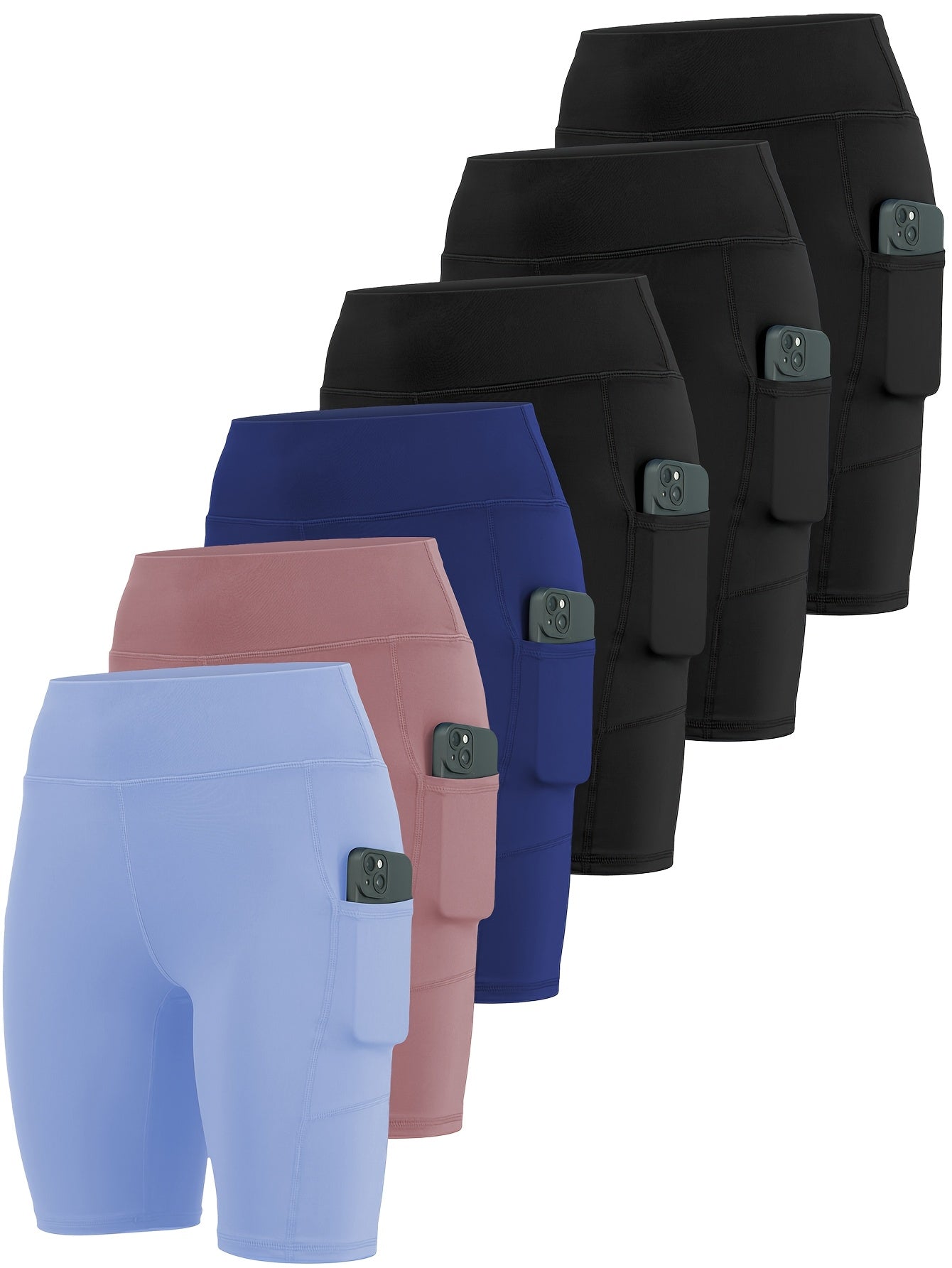 High Stretch Yoga Shorts 6 Pack by Brand Name