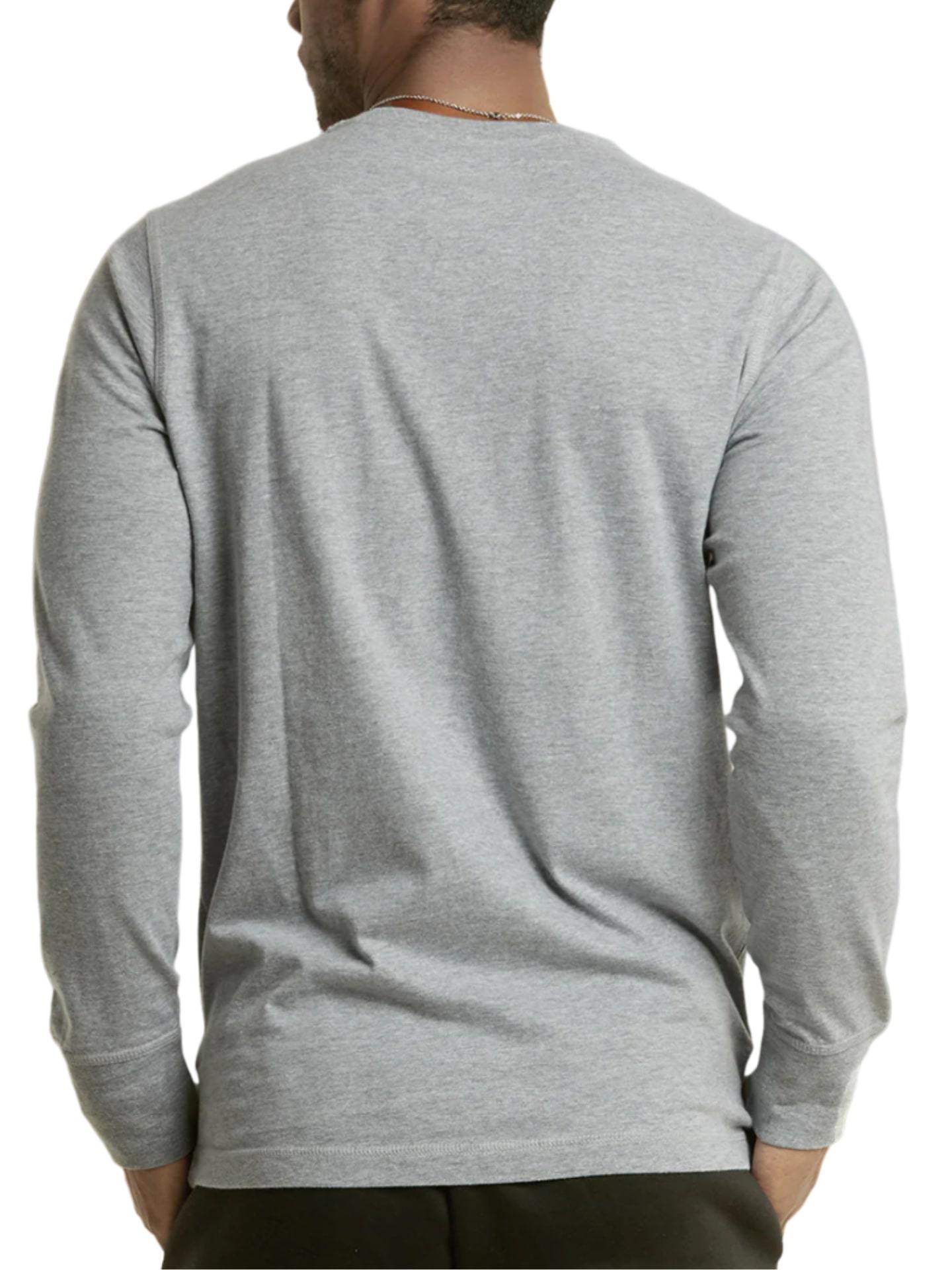Mangodeal 2 Pack Mens Henley Long Sleeve Cotton Shirts